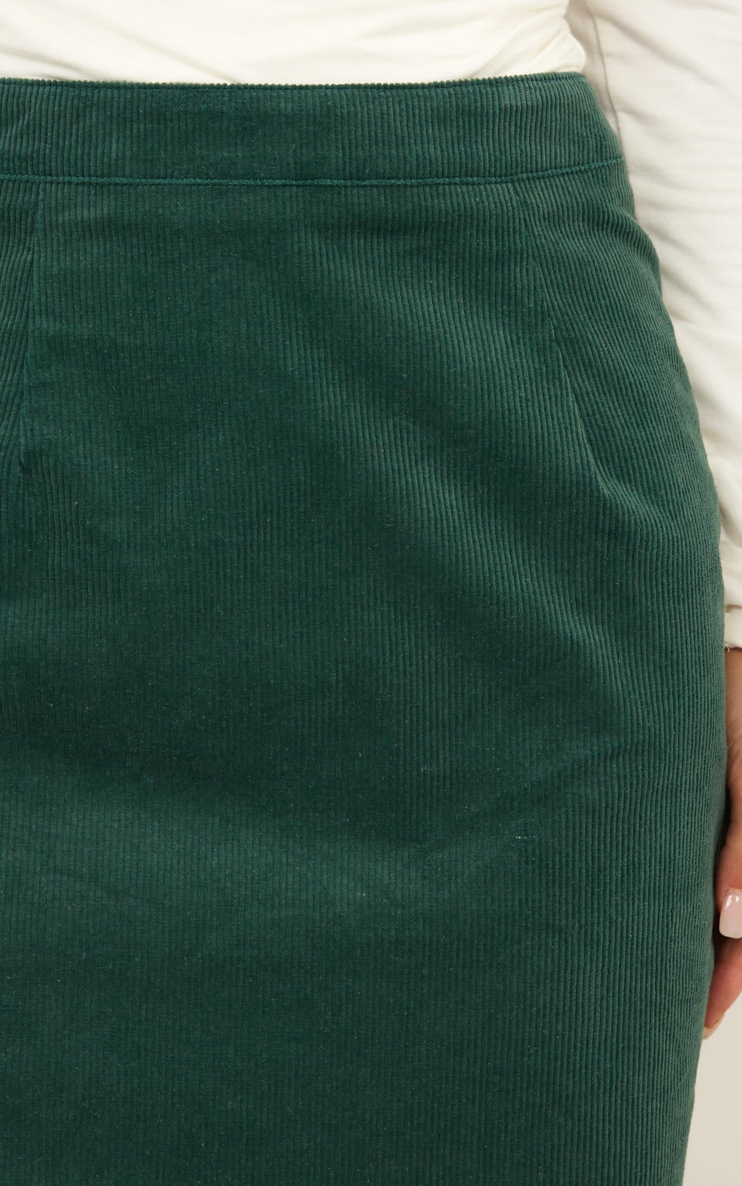 Chase The Sun Skirt In Emerald Cord