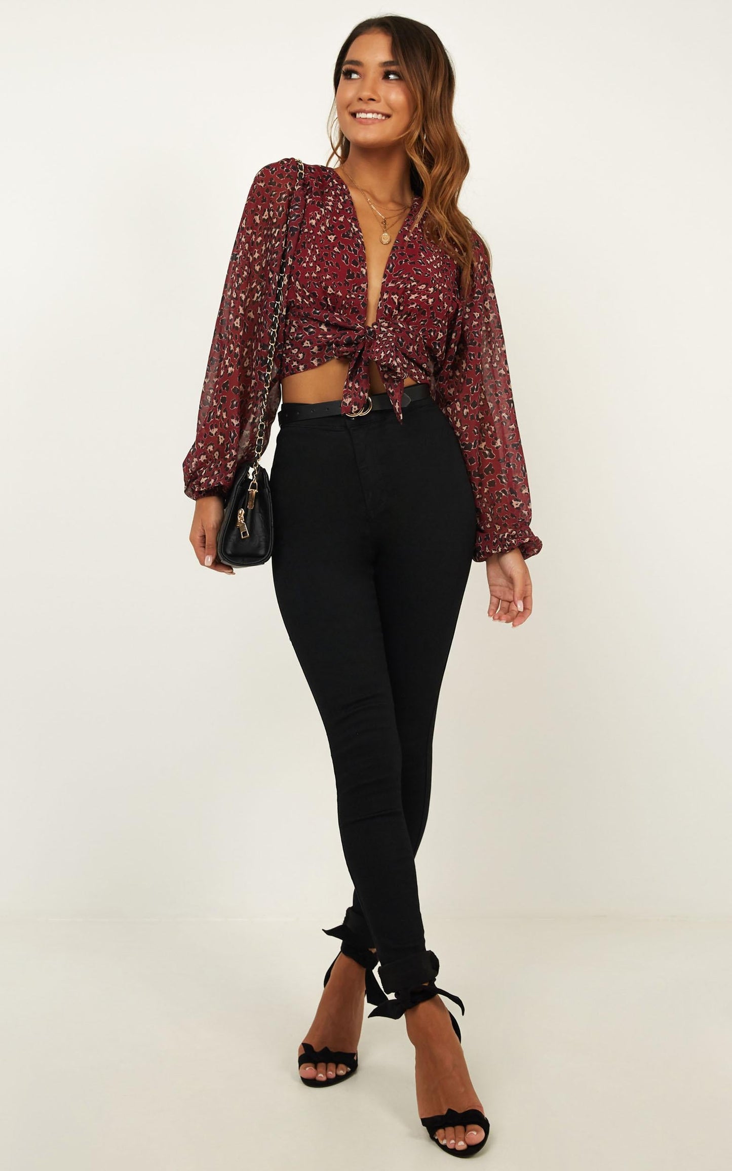 What More Can I Say Top in Wine Leopard