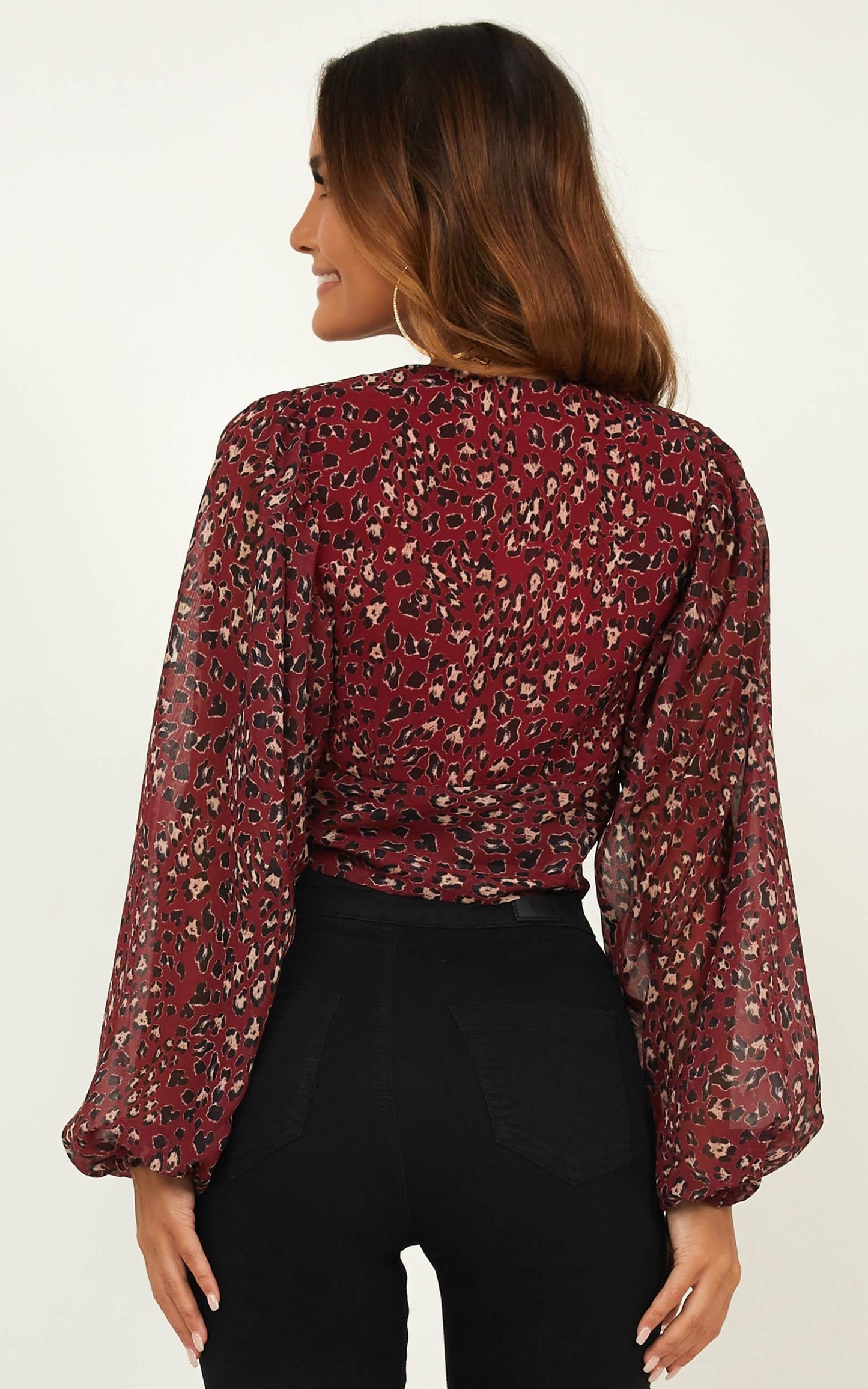 What More Can I Say Top in Wine Leopard