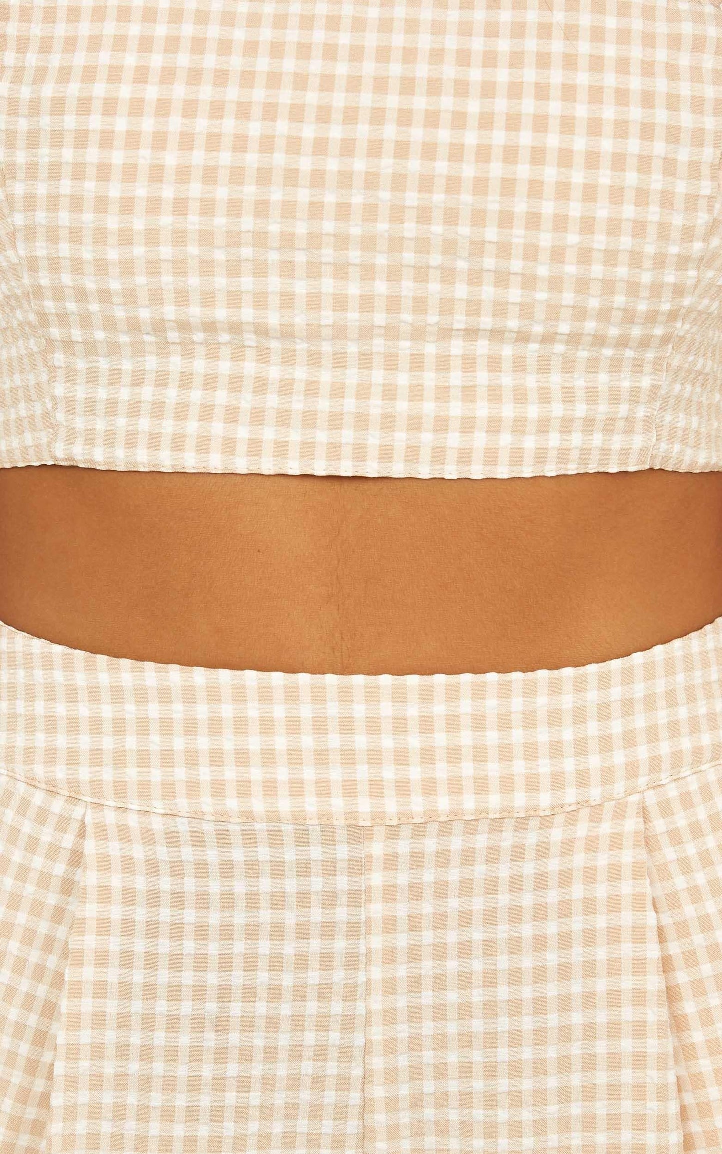 Dont Make A Difference Two Piece Set In Beige Check