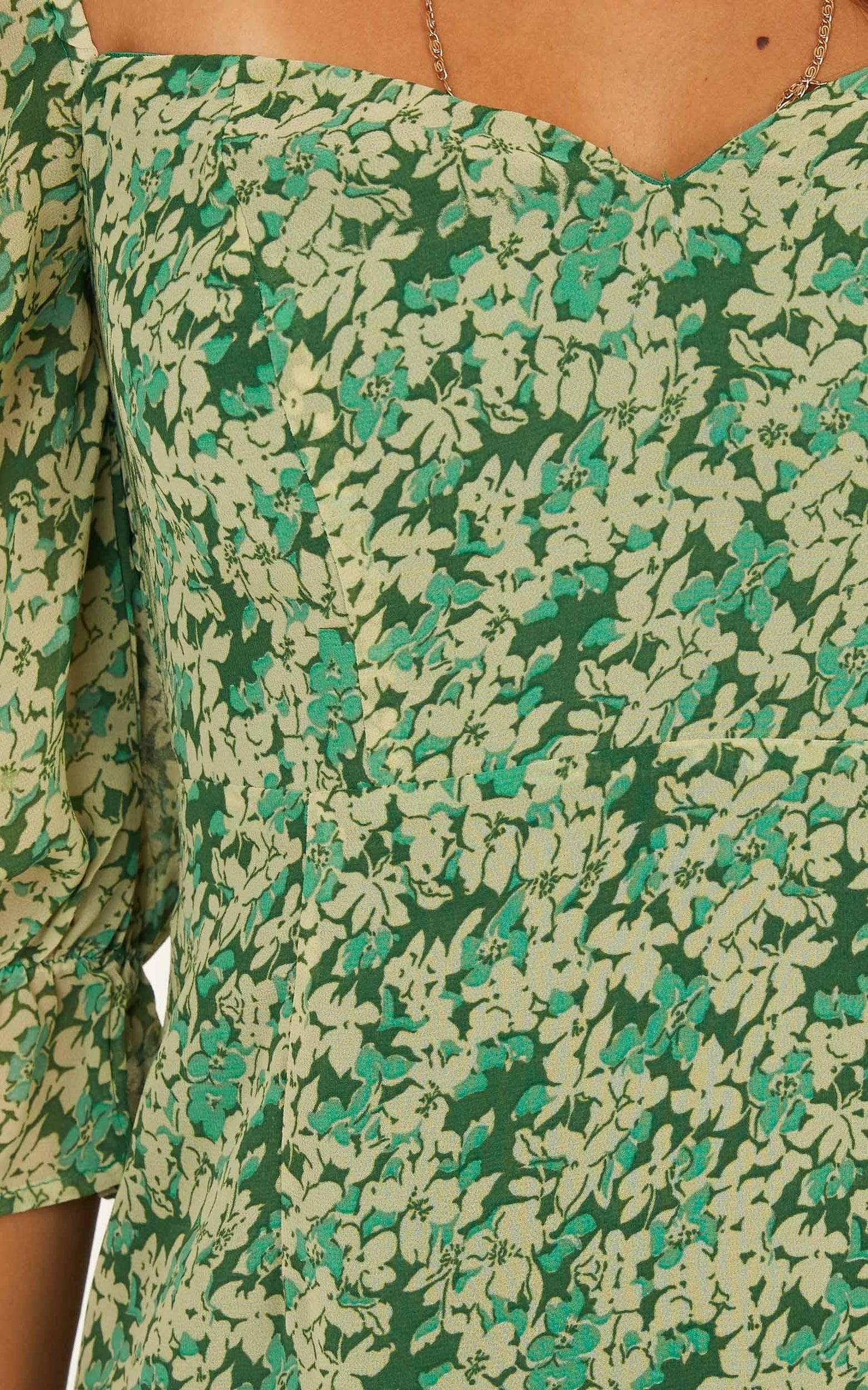 Silence Dress In Green Floral