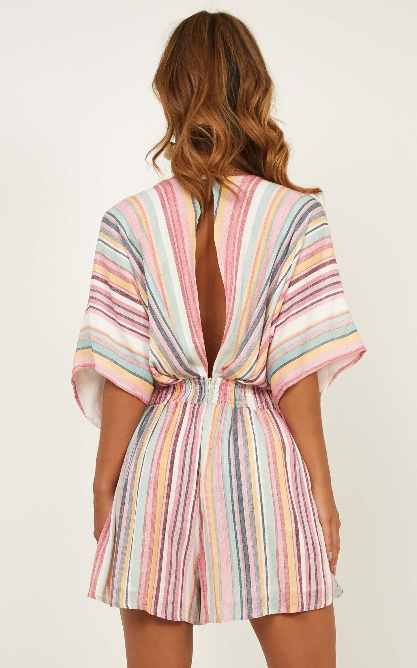 Got A Baby Benz Playsuit In Rainbow Stripe