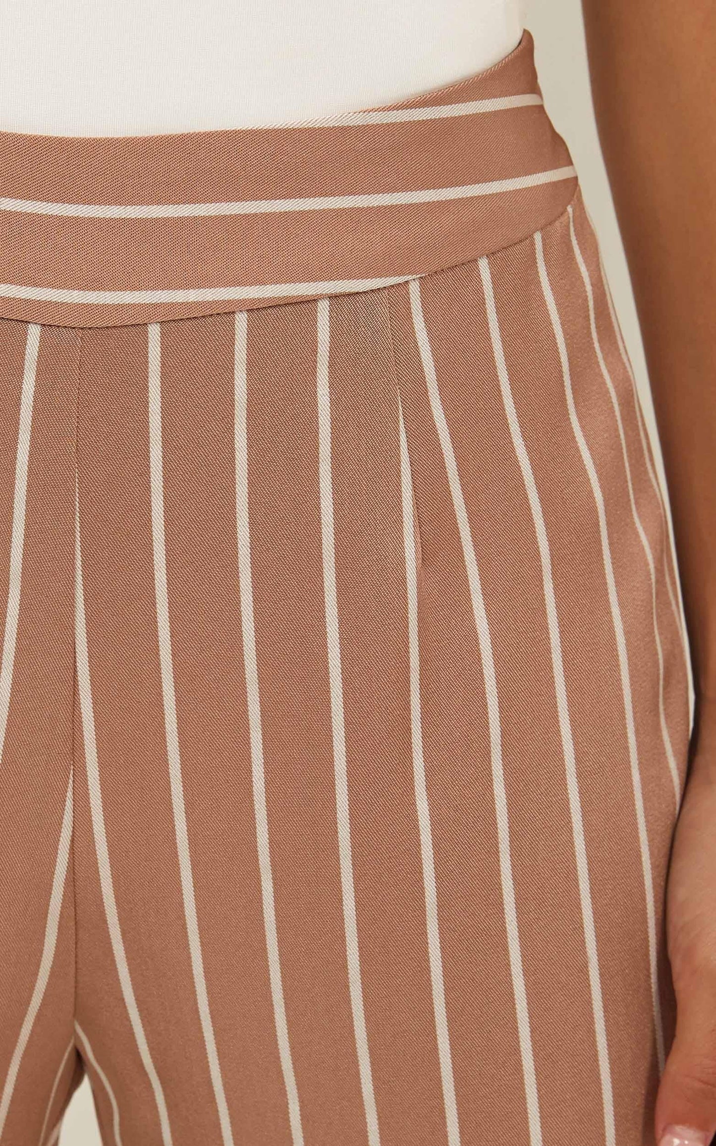 What You Needed Pants In Mocha Stripe