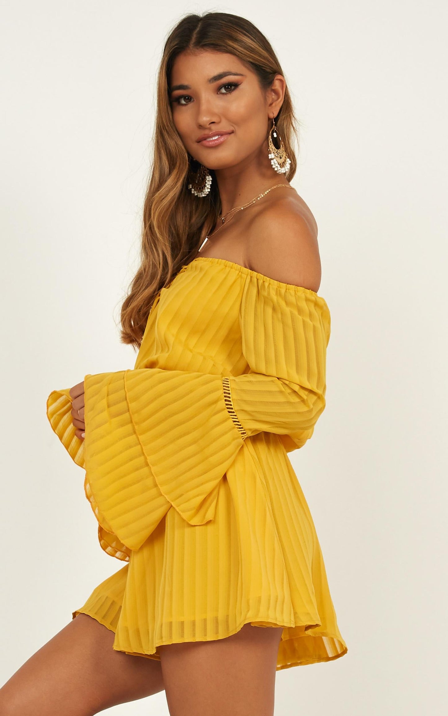 Cupids Arrow Playsuit In Mustard