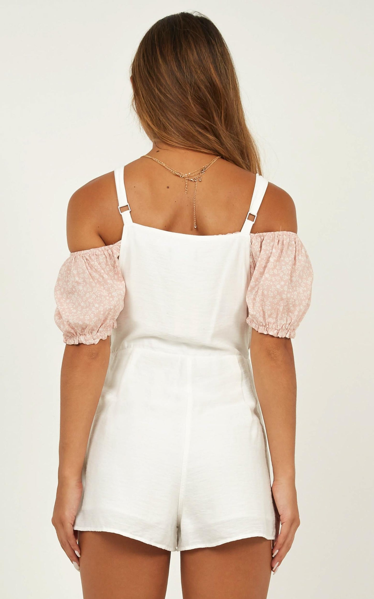 Bird Sounds Playsuit In White