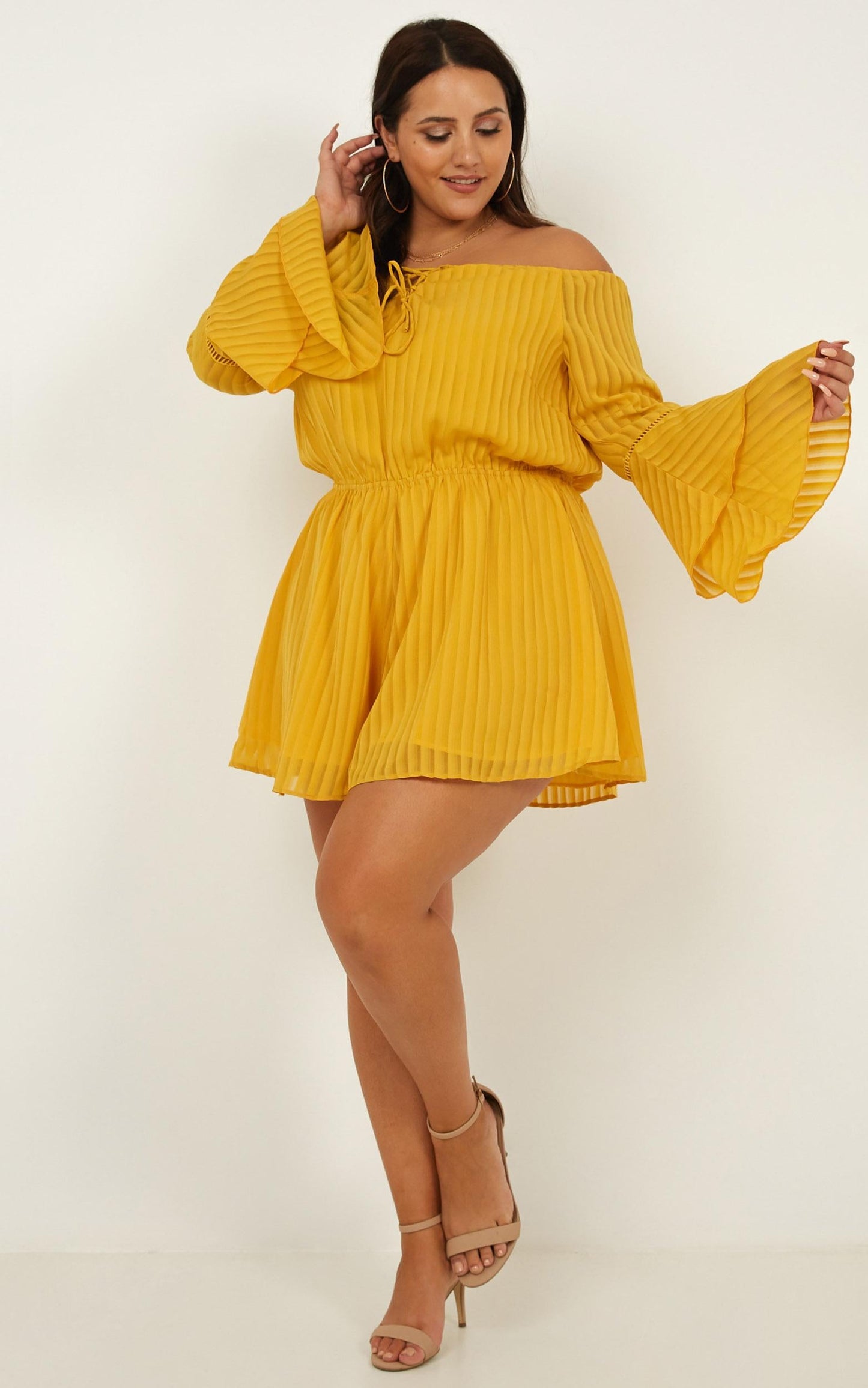Cupids Arrow Playsuit In Mustard