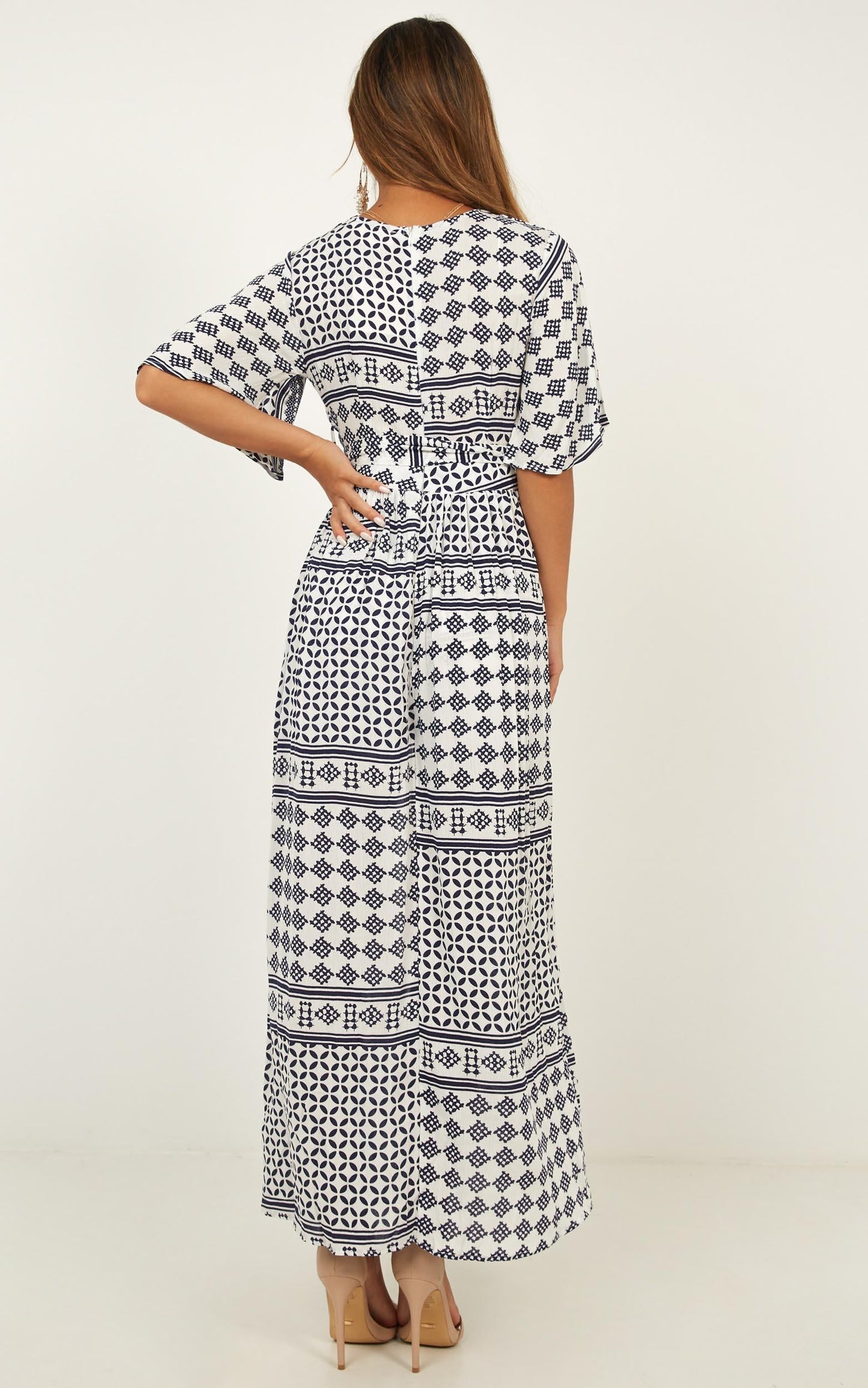 Defeater Maxi Playsuit In Navy Print