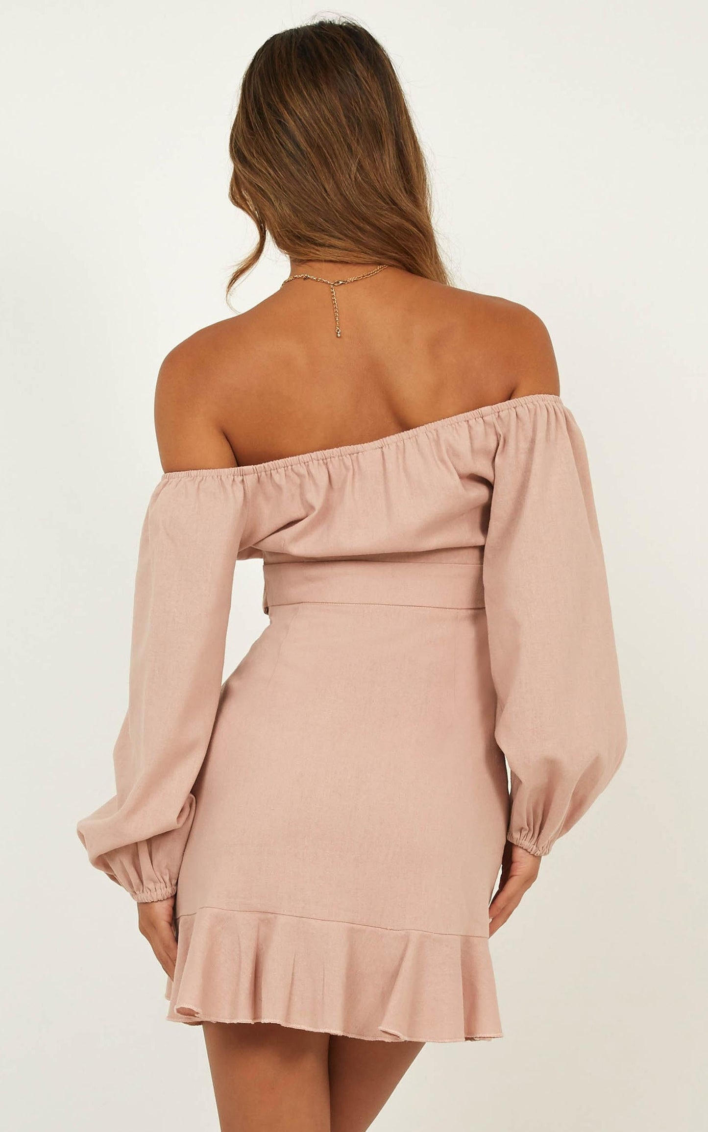 Satellite Love Dress In Blush Linen Look