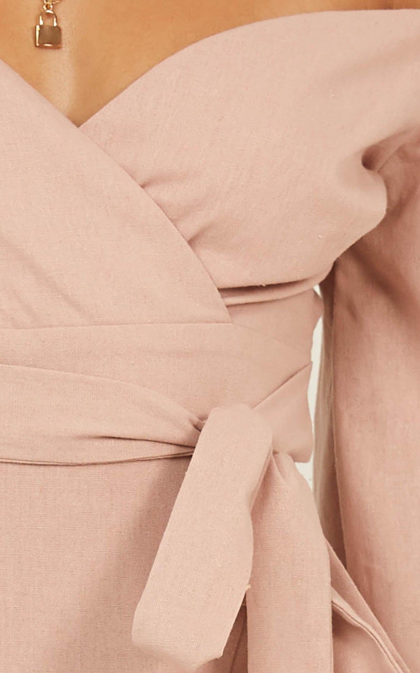 Satellite Love Dress In Blush Linen Look
