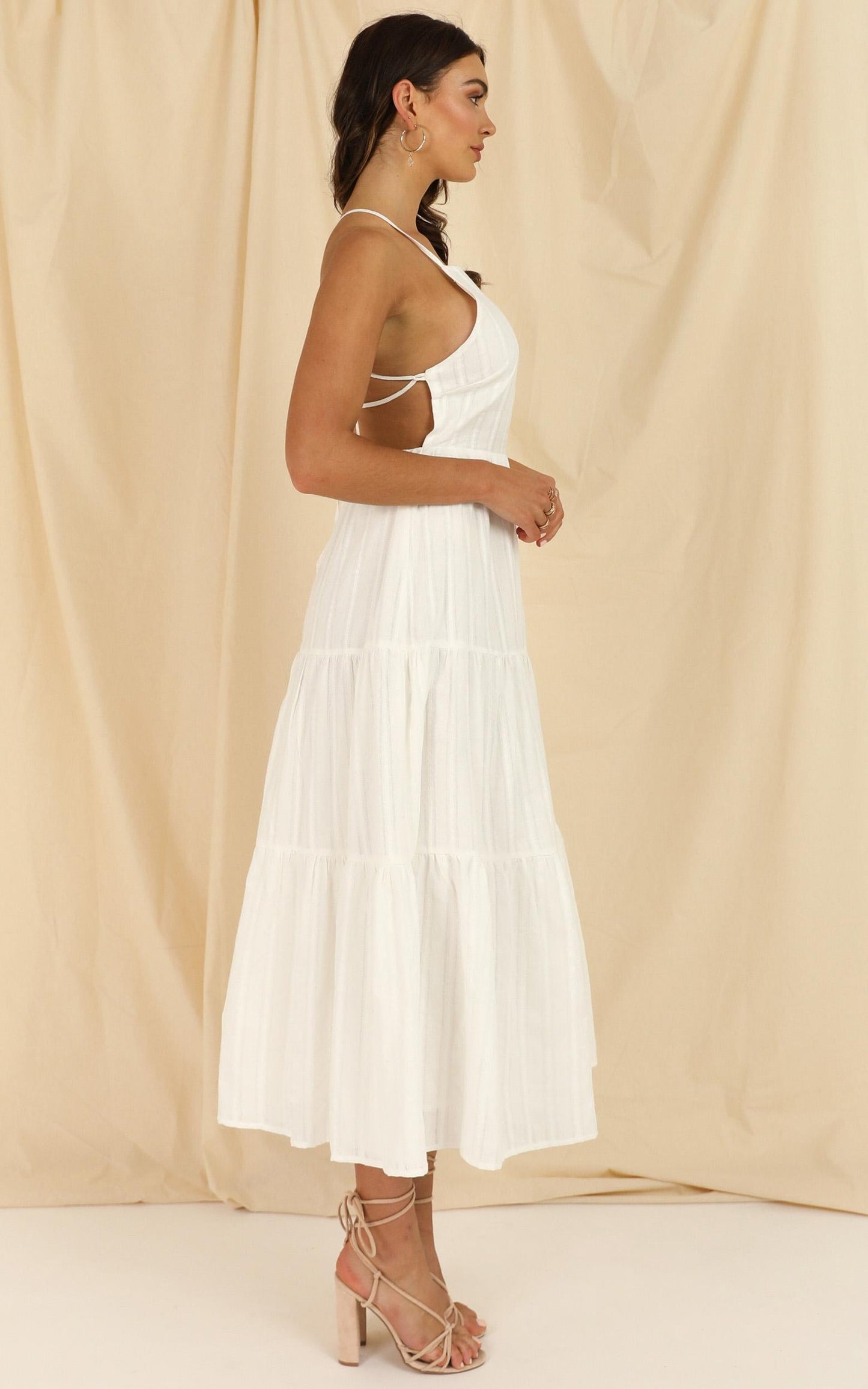 Missing Pieces Dress In White
