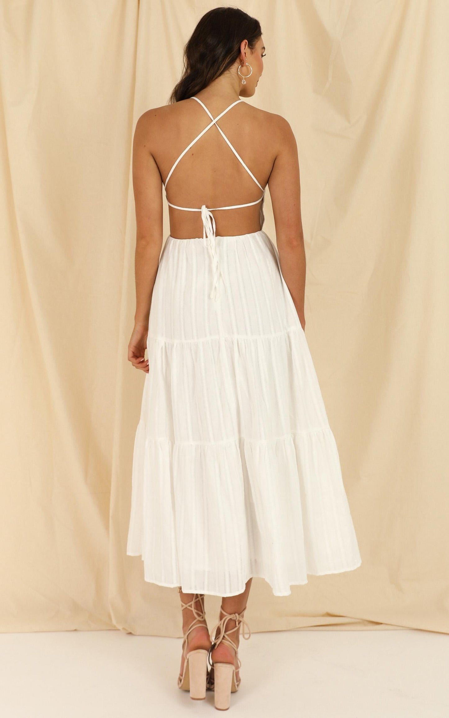 Missing Pieces Dress In White