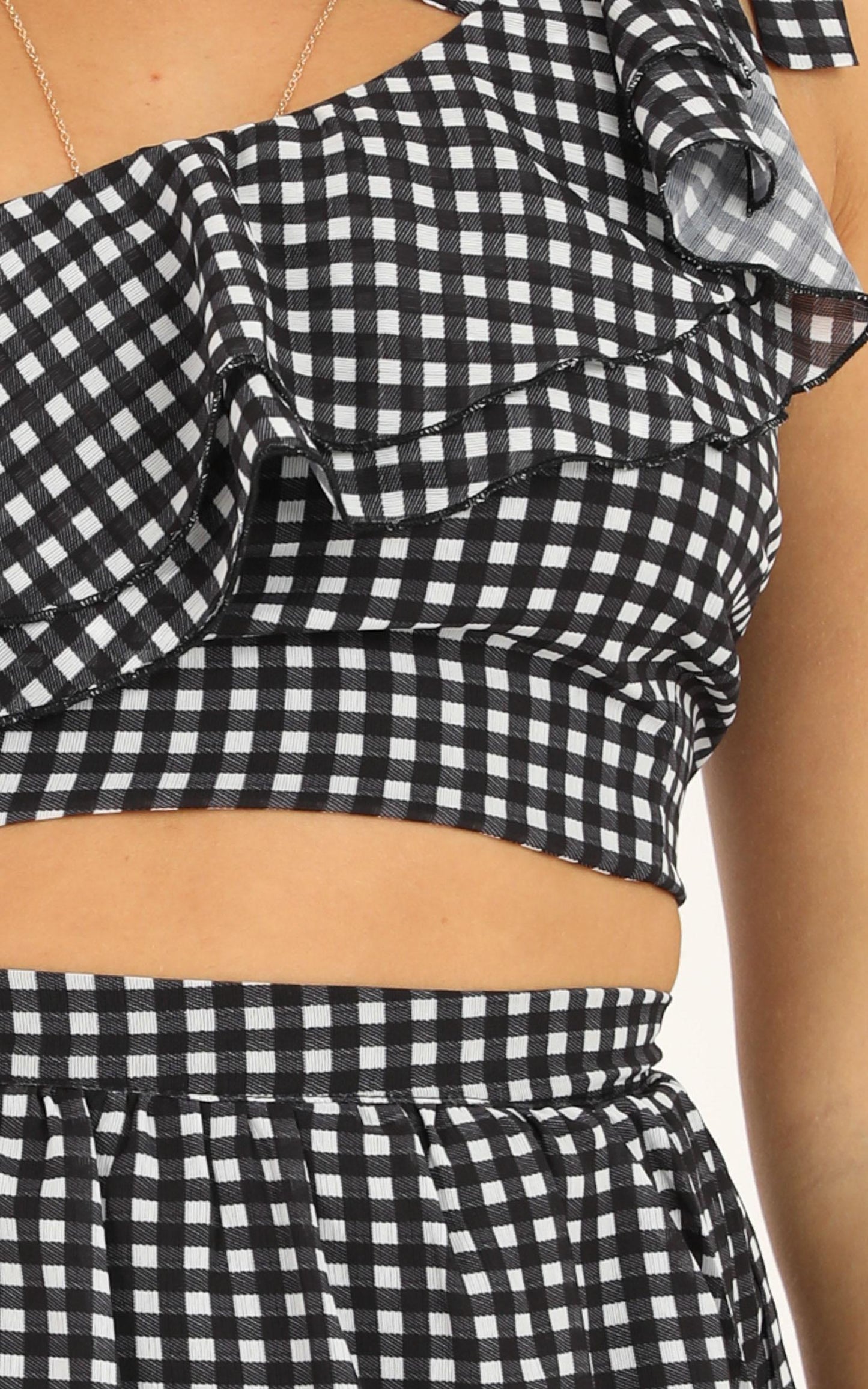 I Got You Hun Two Piece Set In Black Gingham