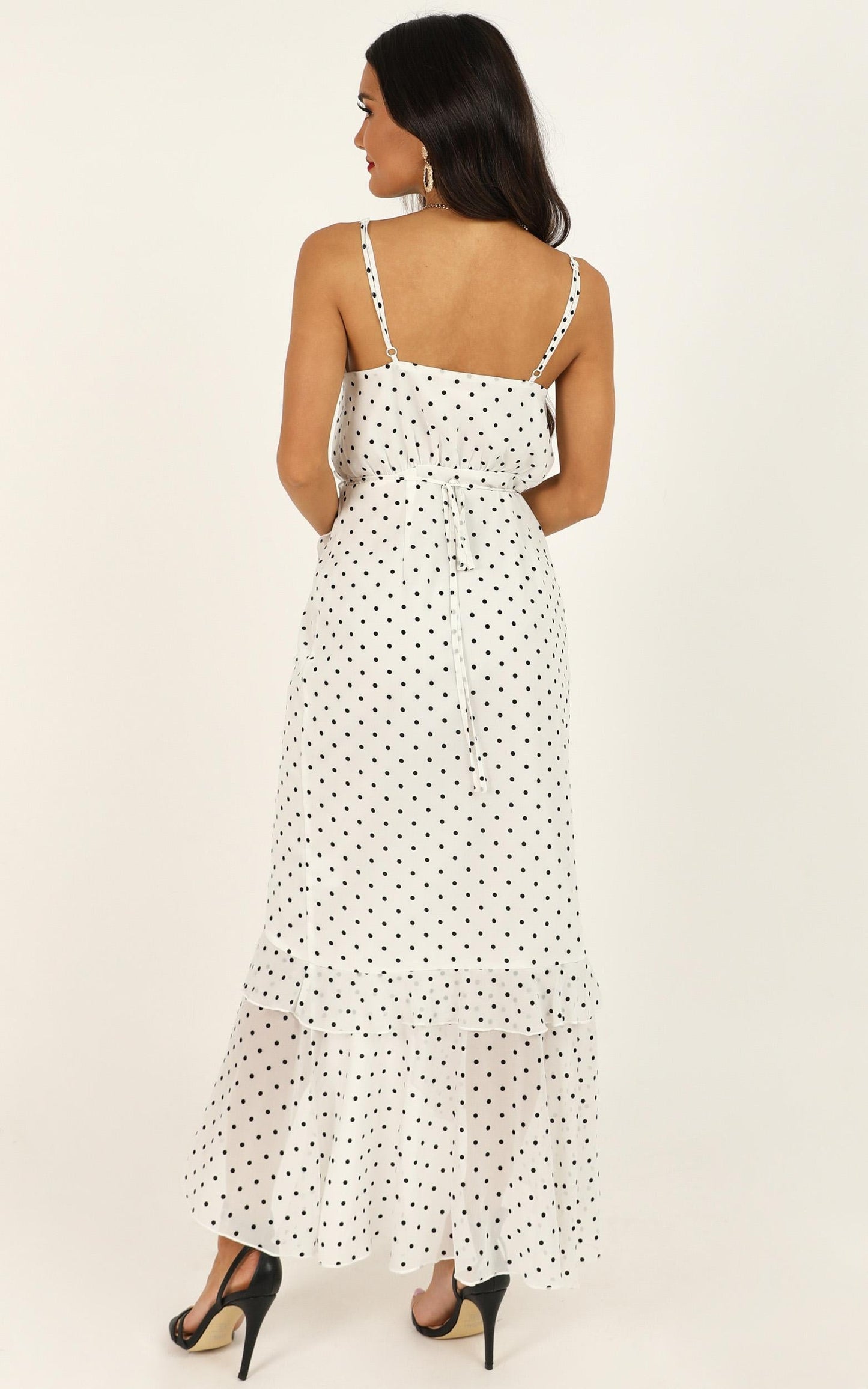 Came To Find You Dress In White Polka Dot