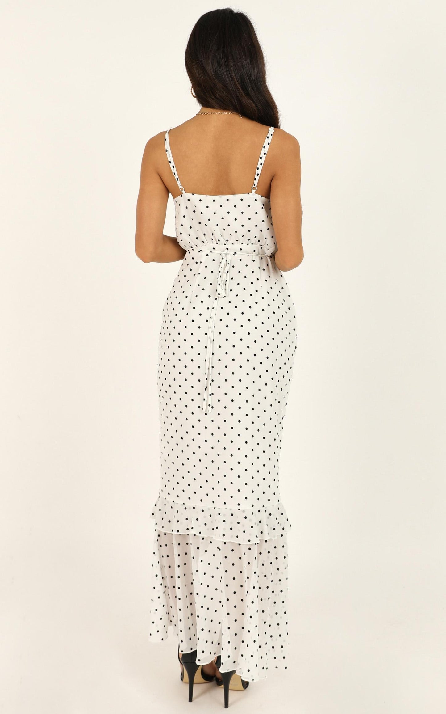 Came To Find You Dress In White Polka Dot