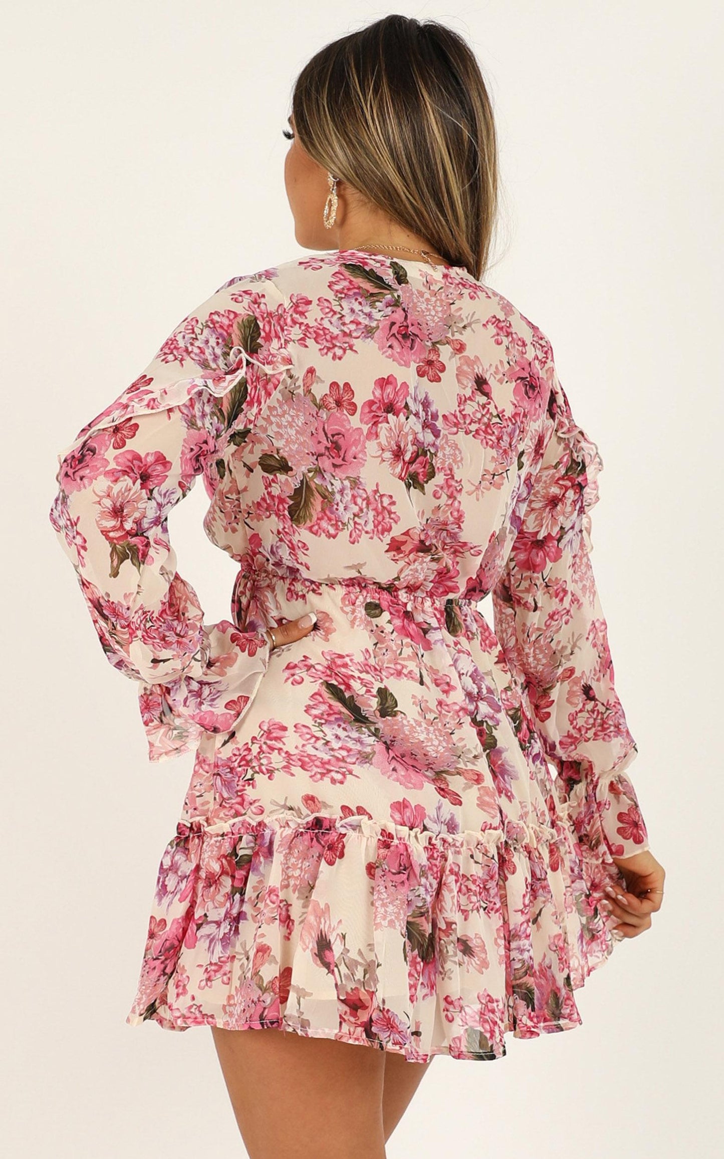 Freak Of Nature Dress In Pink Floral