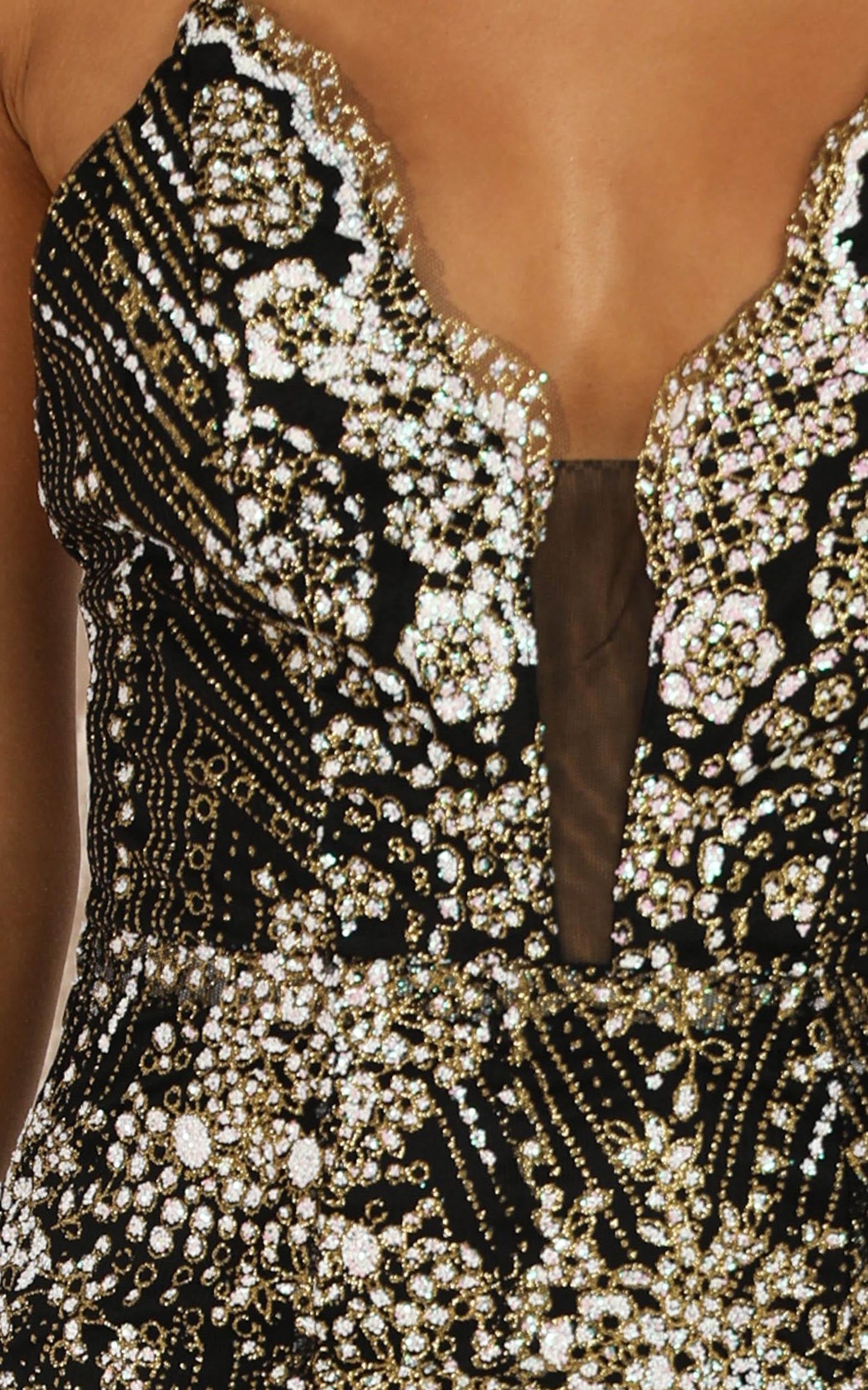 Rule Number One Maxi Dress In Black Glitter