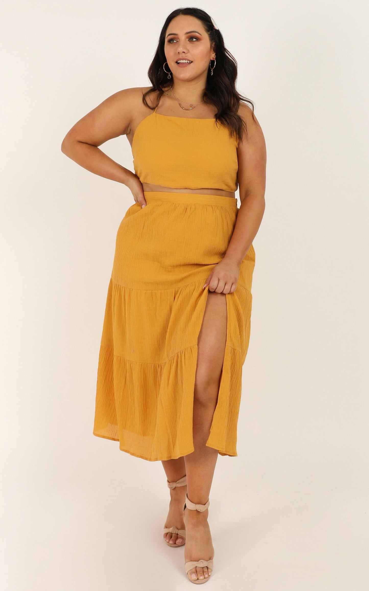 They Had It Coming Two Piece Set In Mustard
