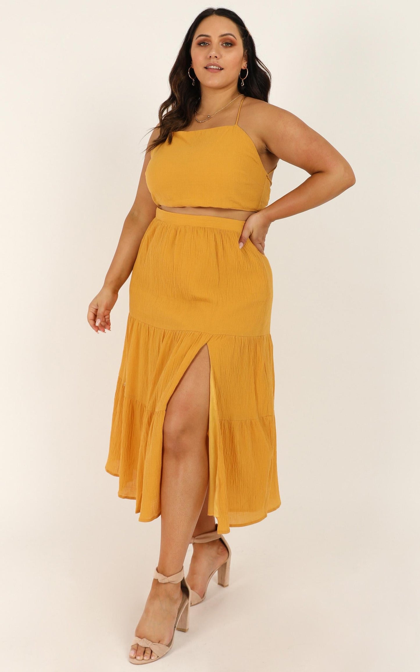 They Had It Coming Two Piece Set In Mustard