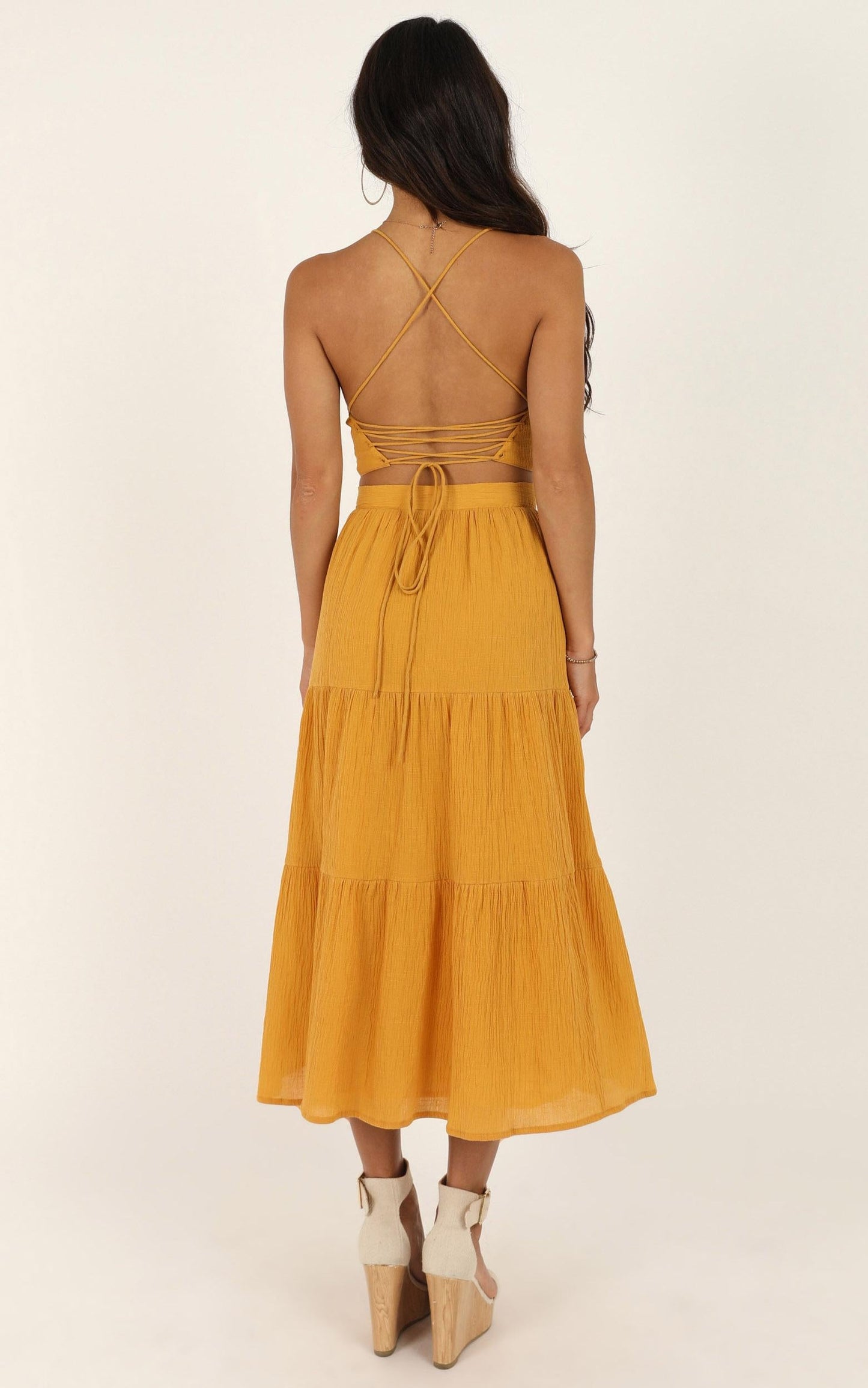 They Had It Coming Two Piece Set In Mustard