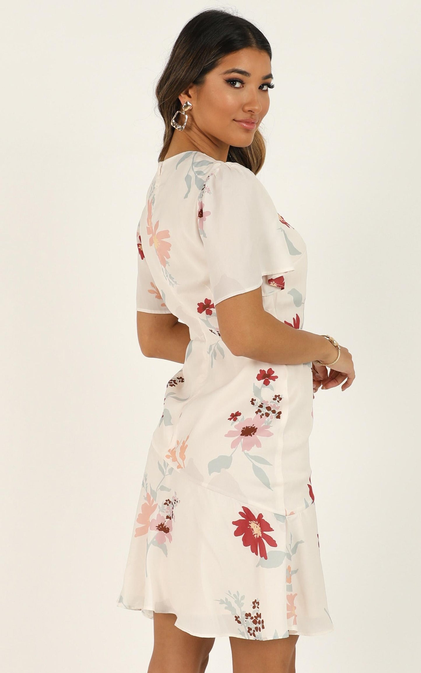 Elevated Ideas Dress In Cream Floral
