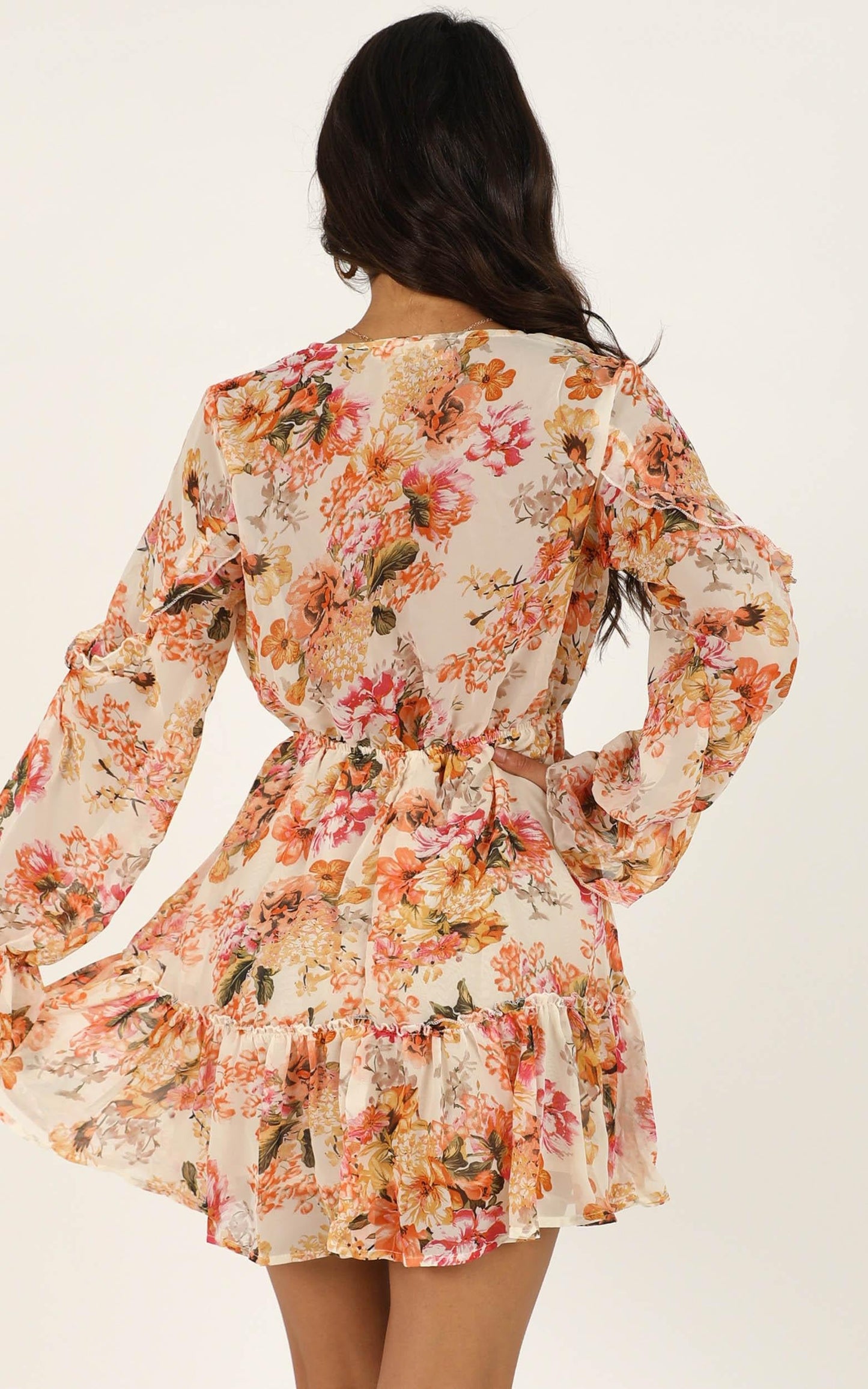 Hibiscus Flower Dress In White Floral