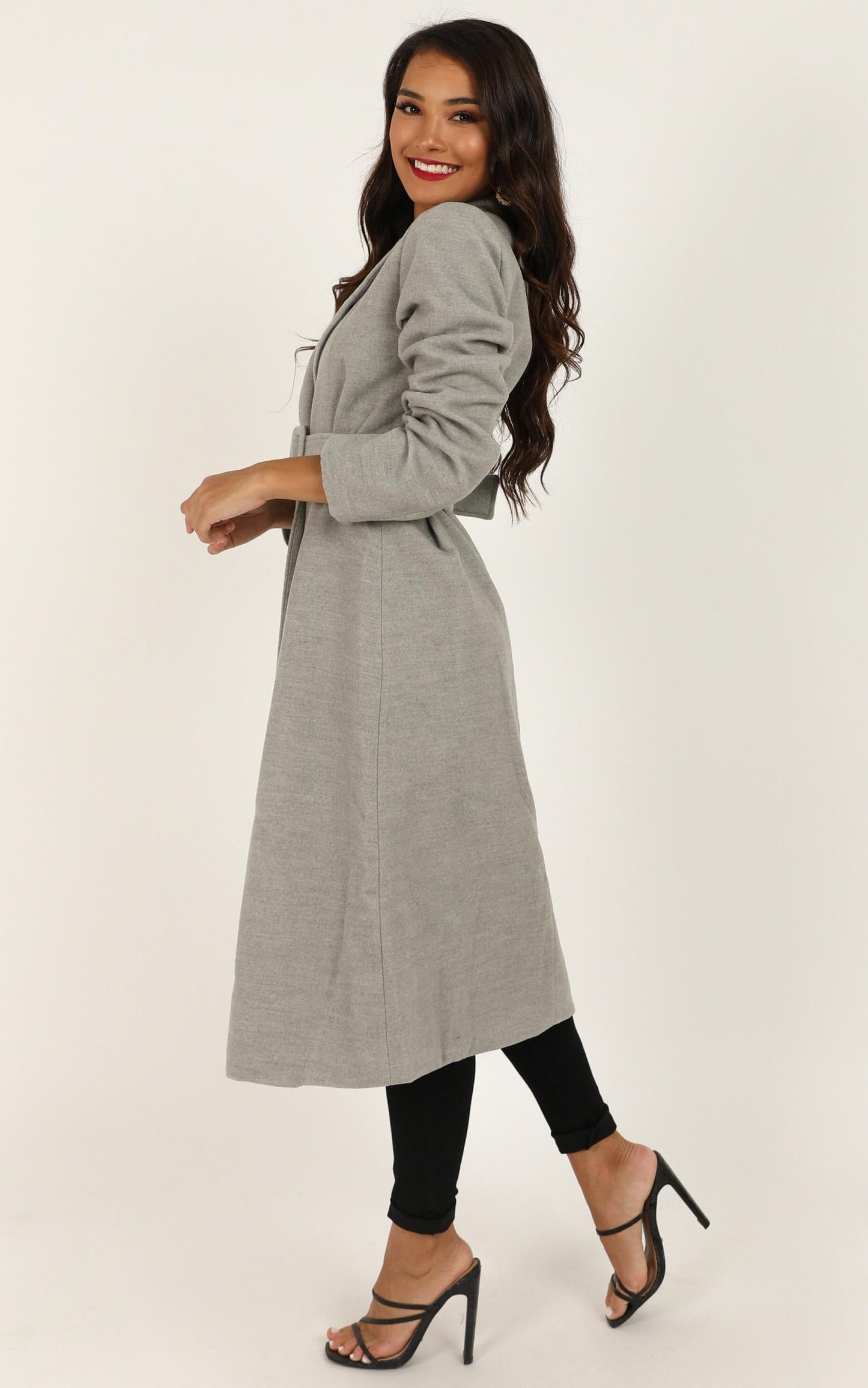 Green With Envy Coat In Grey Marle