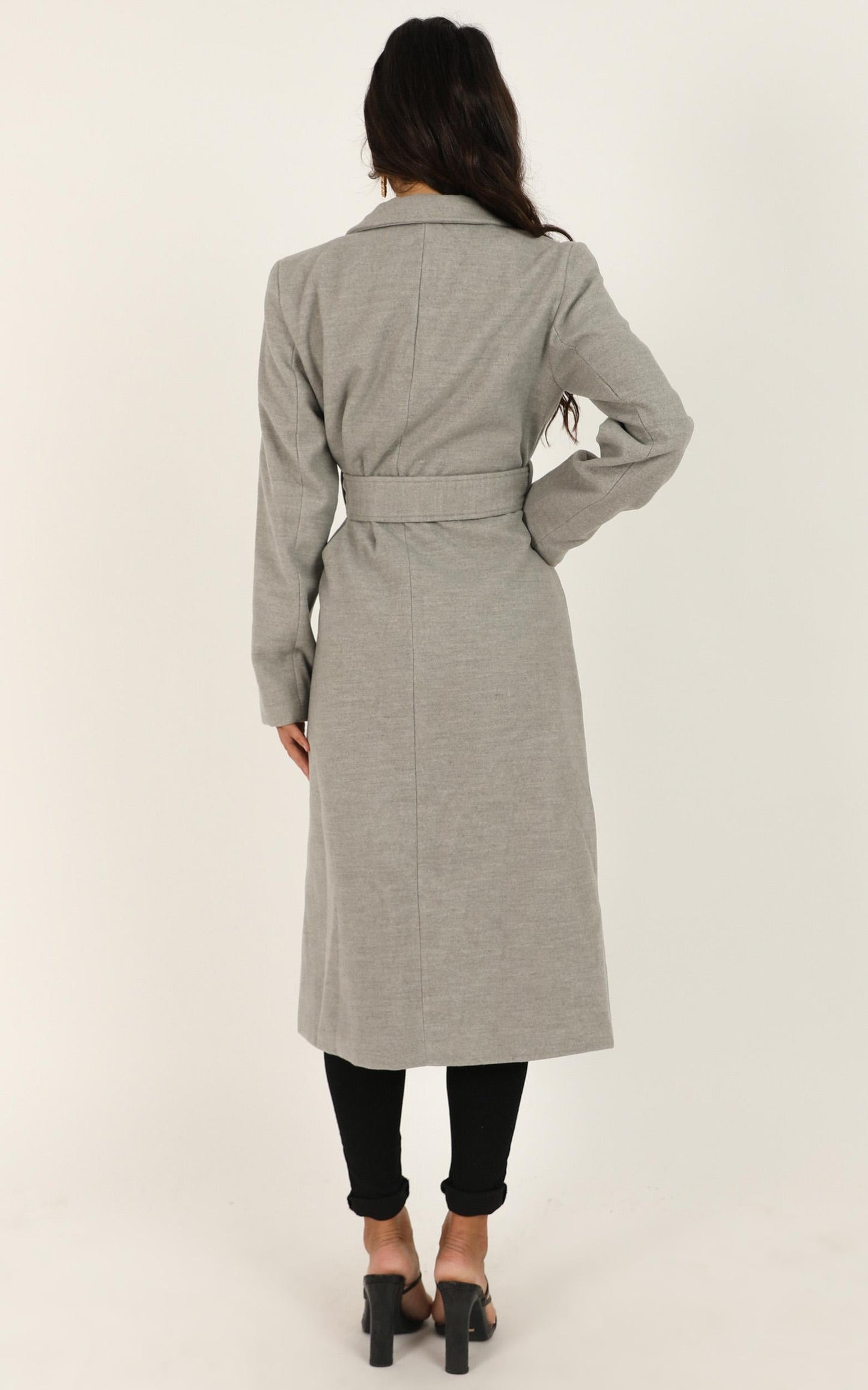 Green With Envy Coat In Grey Marle