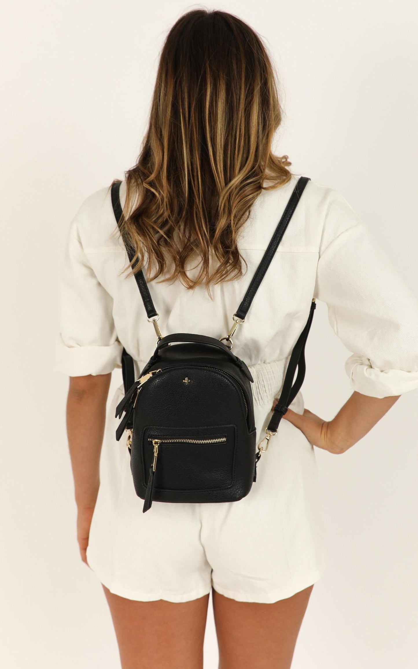 Peta and Jain - Zoe Mini Backpack In Black Pu