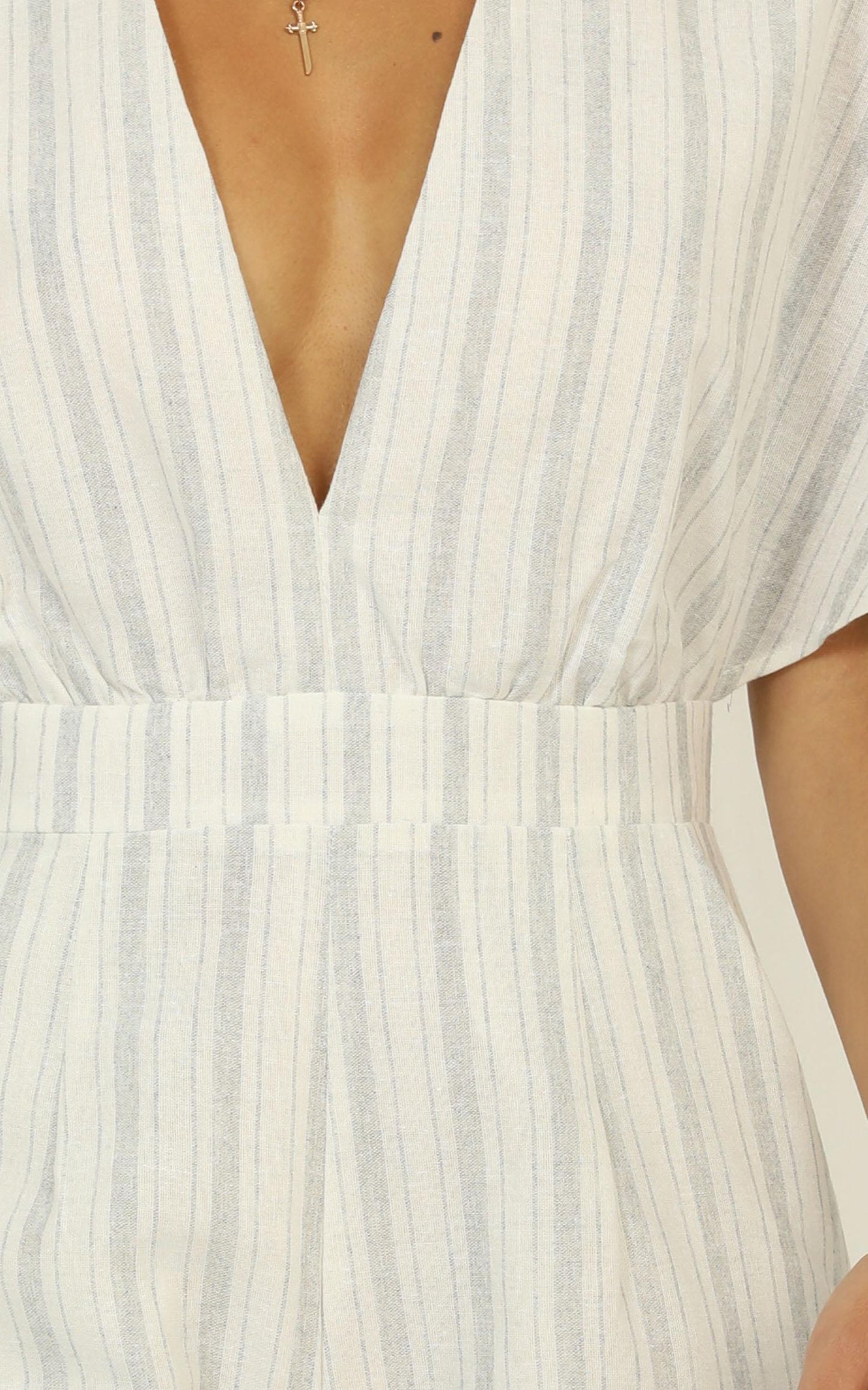 Dont Miss Out Jumpsuit In Light  Blue Stripe