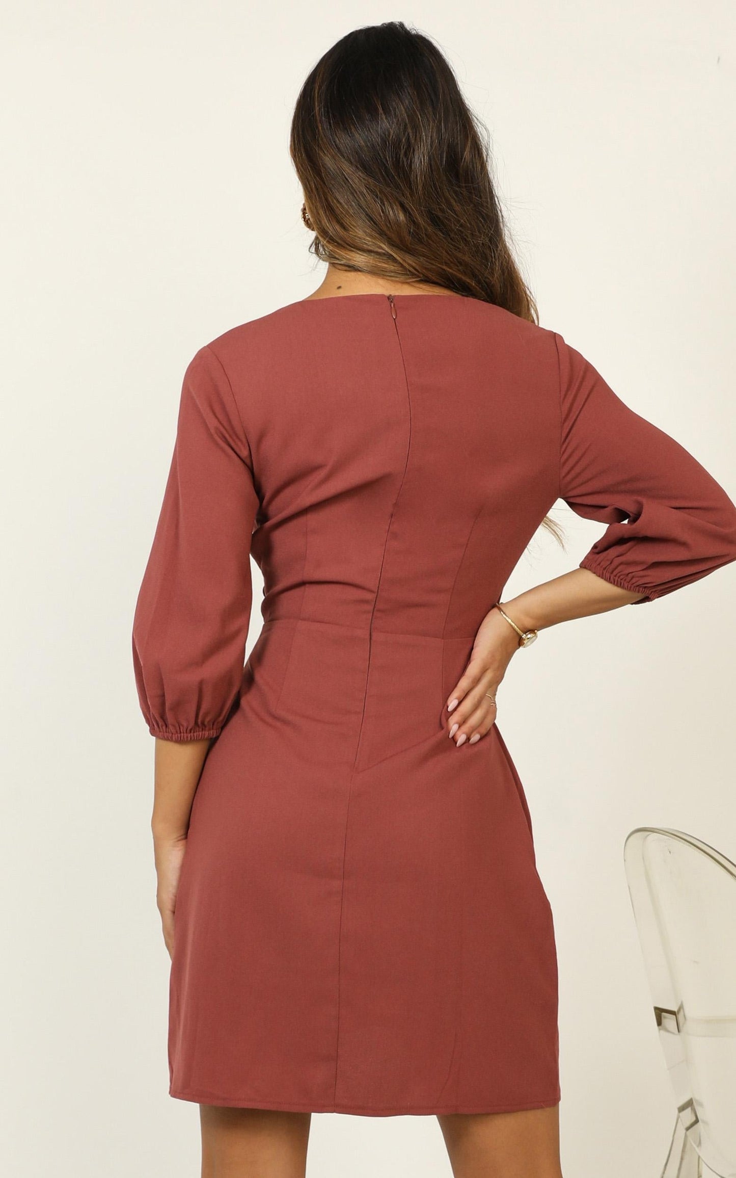 Talking Back Dress In Dusty Rose