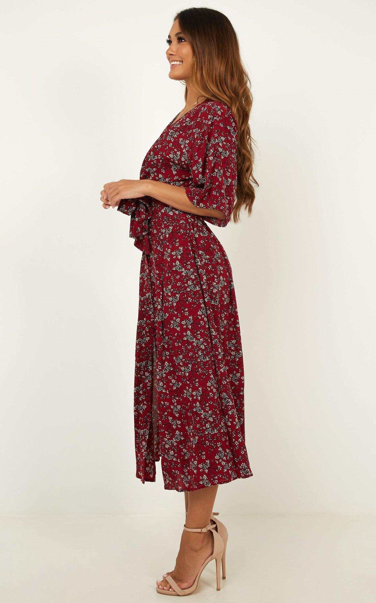 Inner Circle Only Dress In Wine Floral