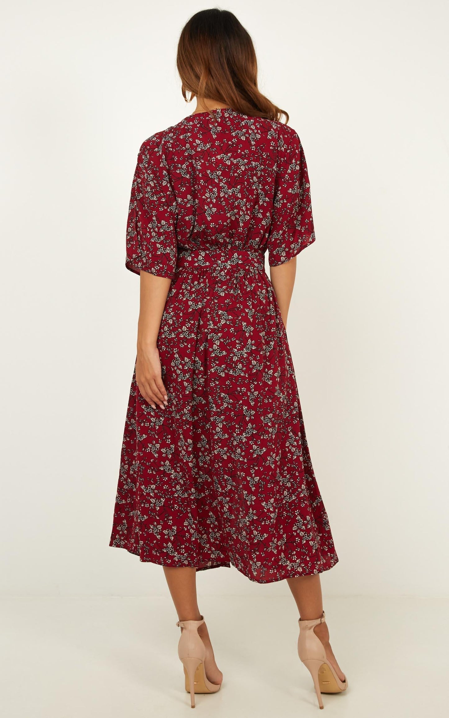 Inner Circle Only Dress In Wine Floral