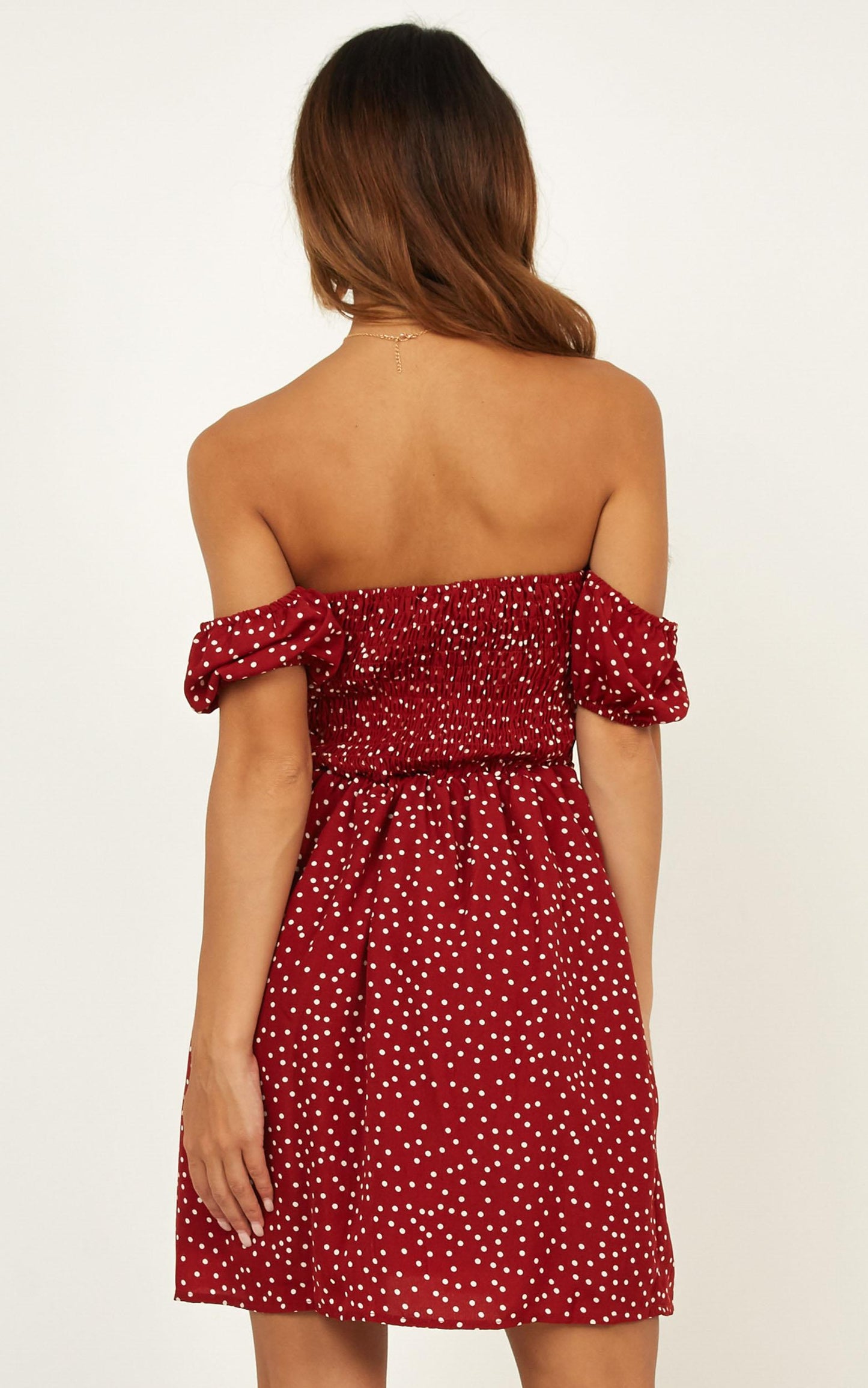 The Sweet Escape Dress In Wine Spot