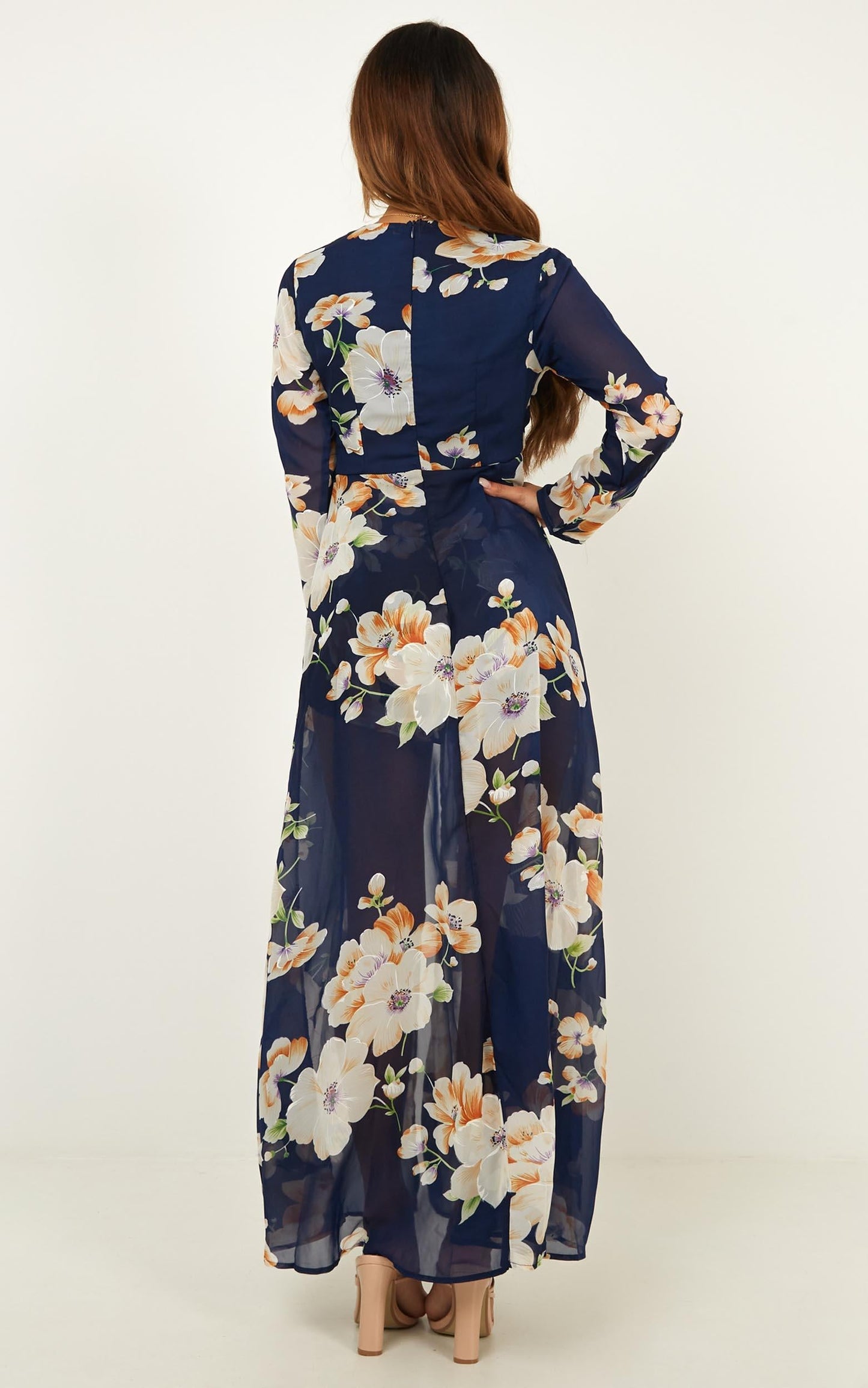 Steal The Show Playsuit In Navy Tropical Floral