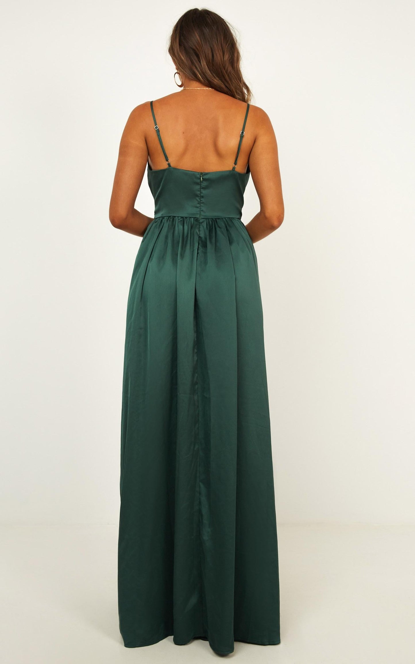 Miracle Worker Dress in Emerald Satin