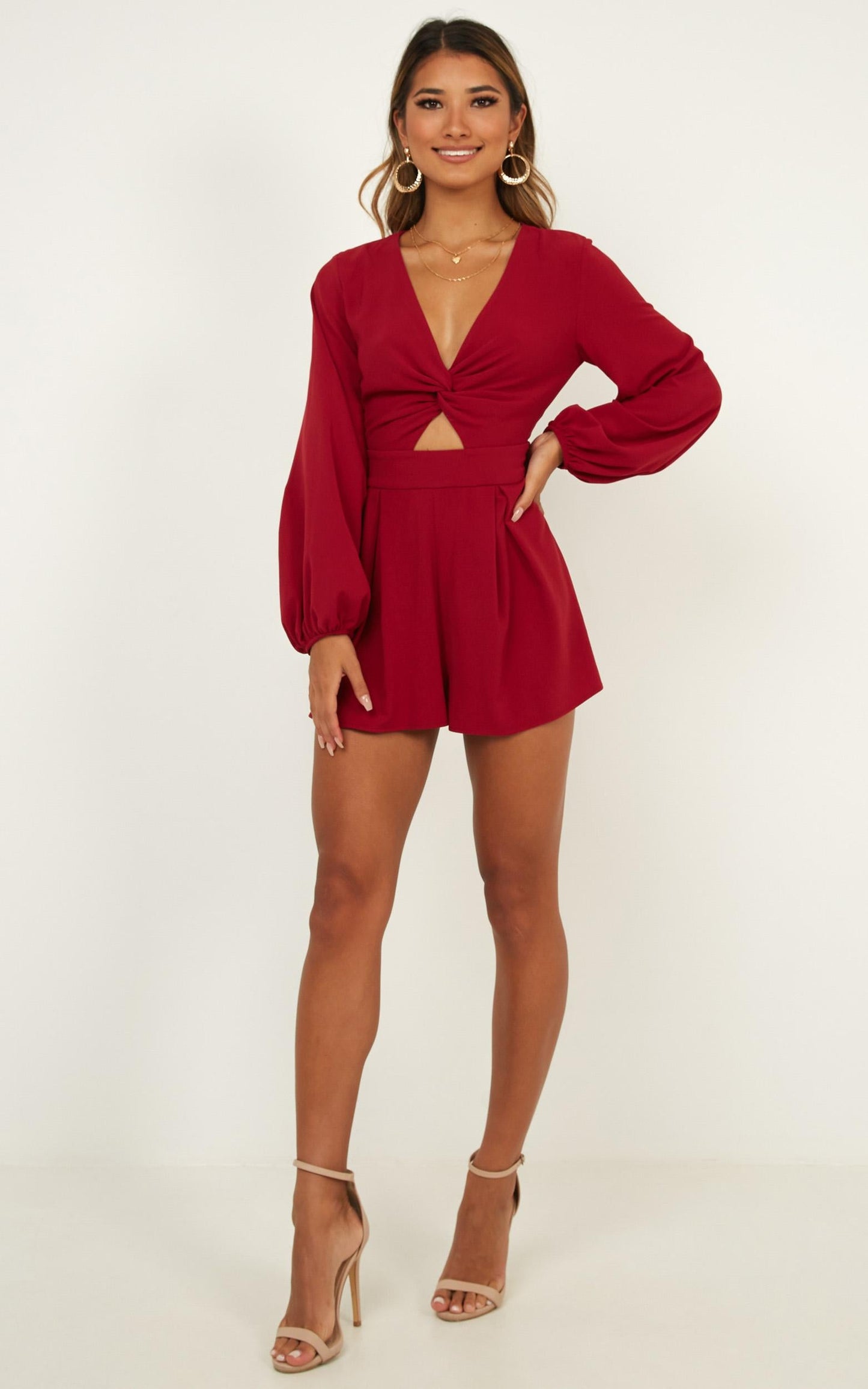 Tiny Dancer Playsuit In Wine
