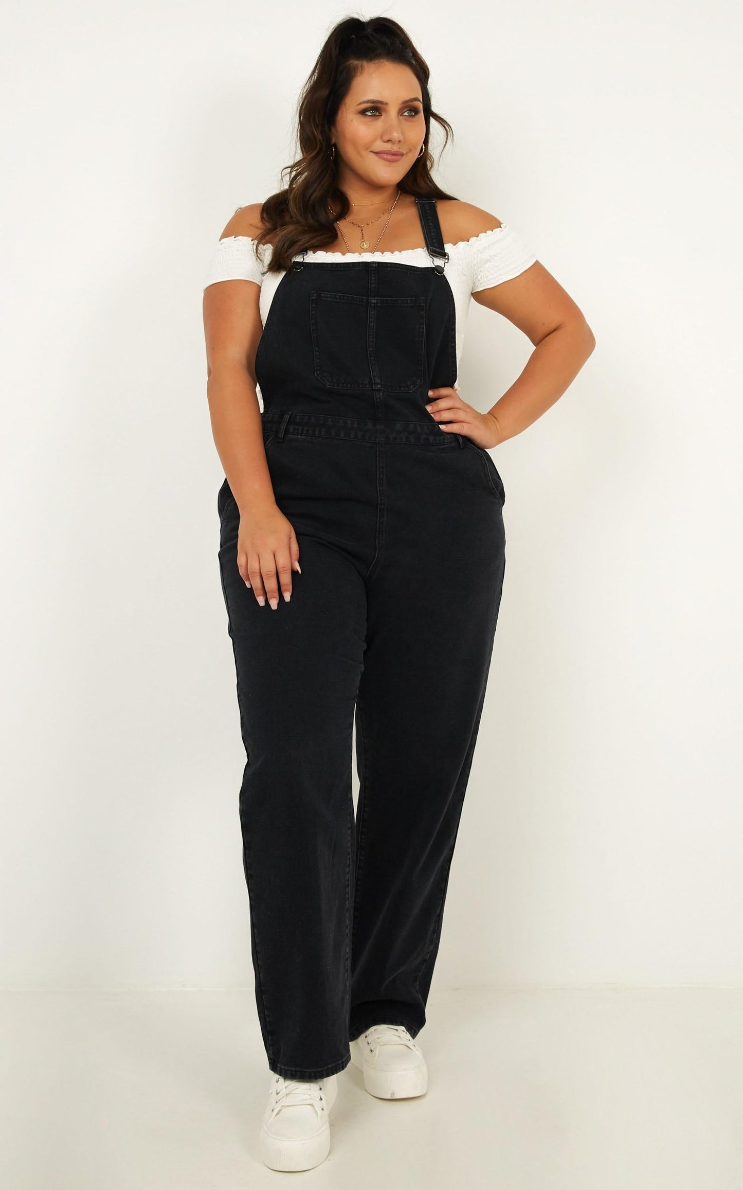 Kiera Denim Overalls in Black Wash