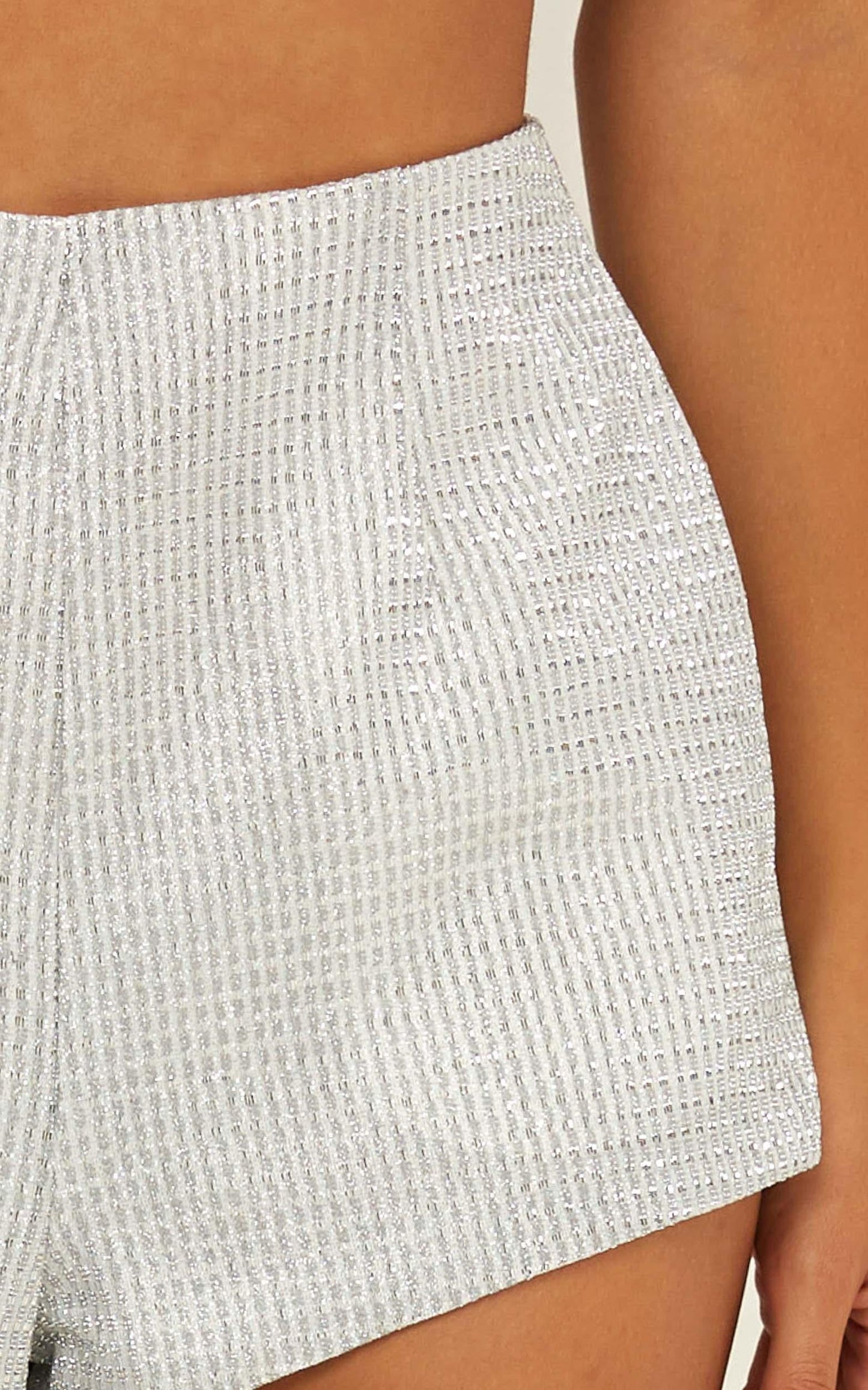 Bite It Shorts In Silver Metallic