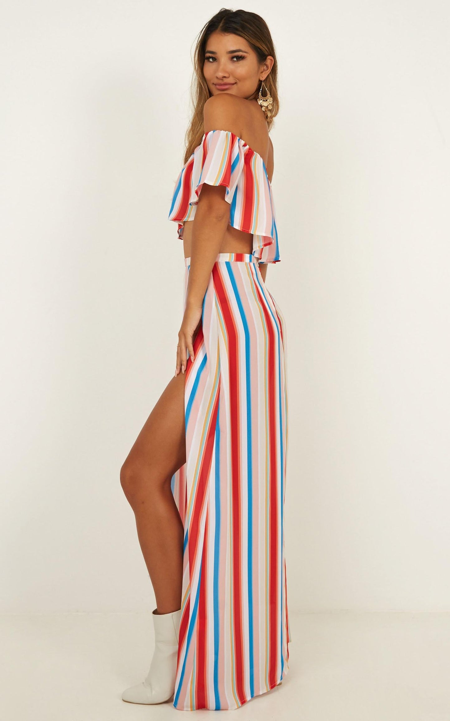 Sound Of Sunset Two Piece Set In Rainbow Stripe