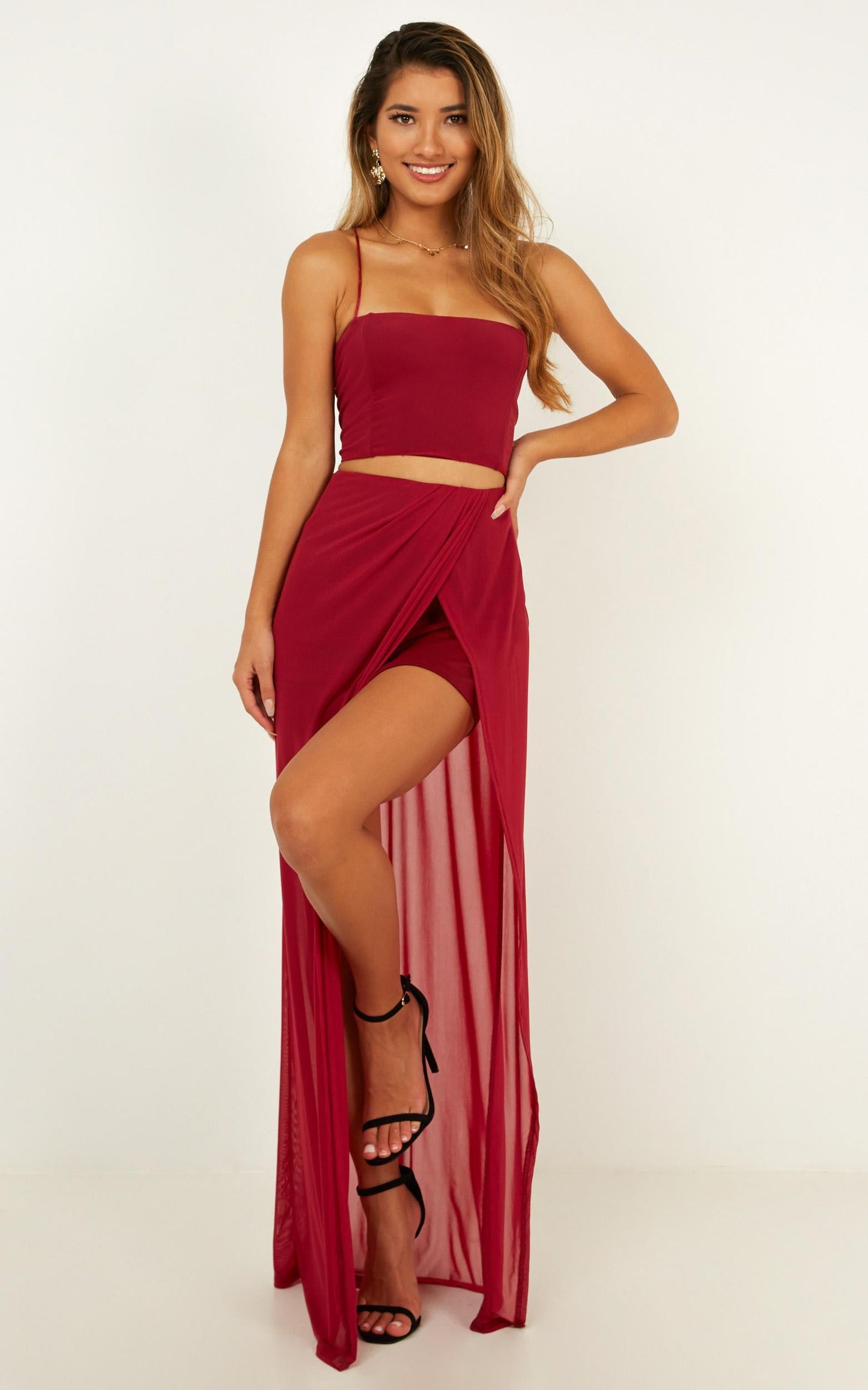 You Told Me Two Piece Set In Wine