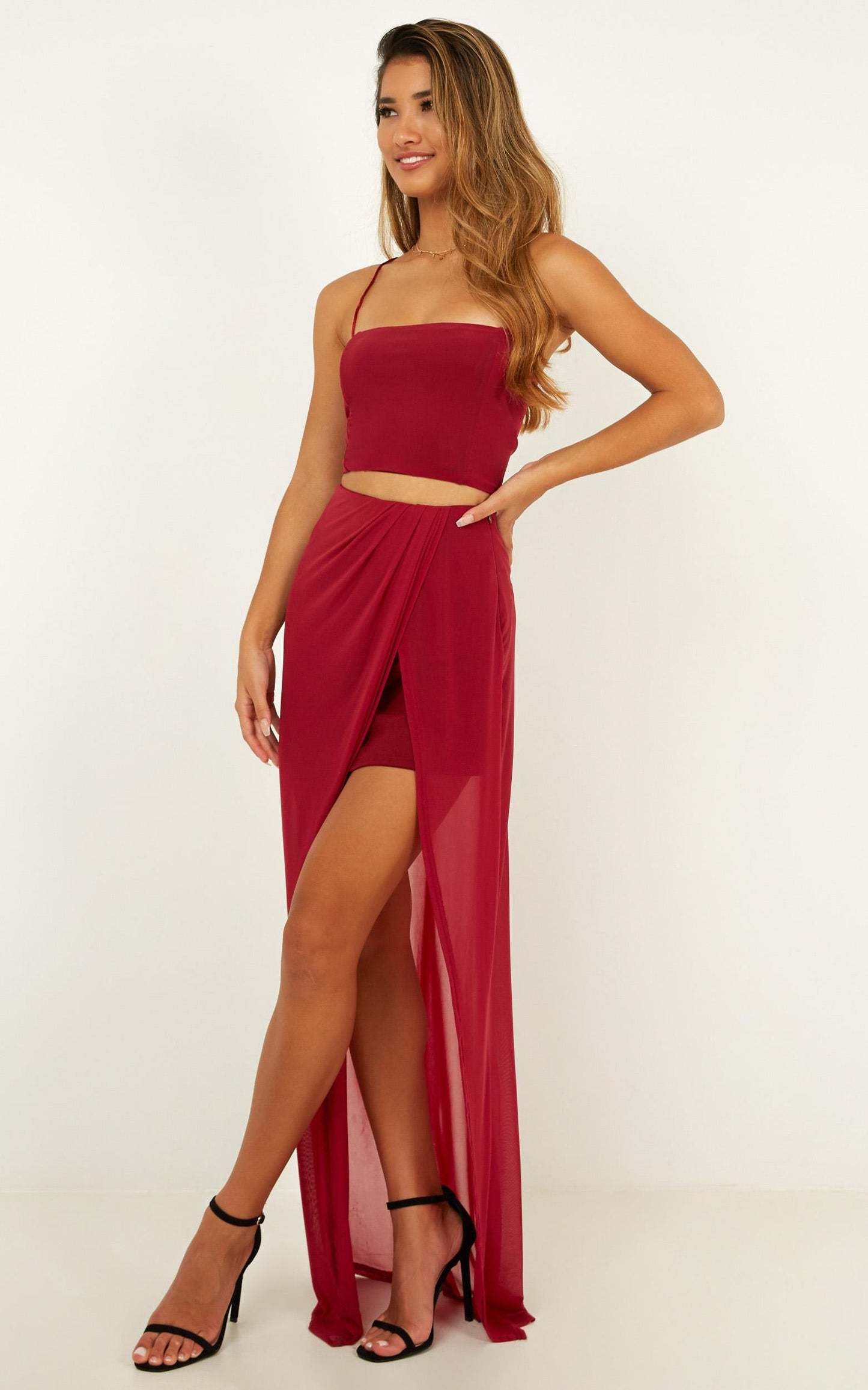 You Told Me Two Piece Set In Wine