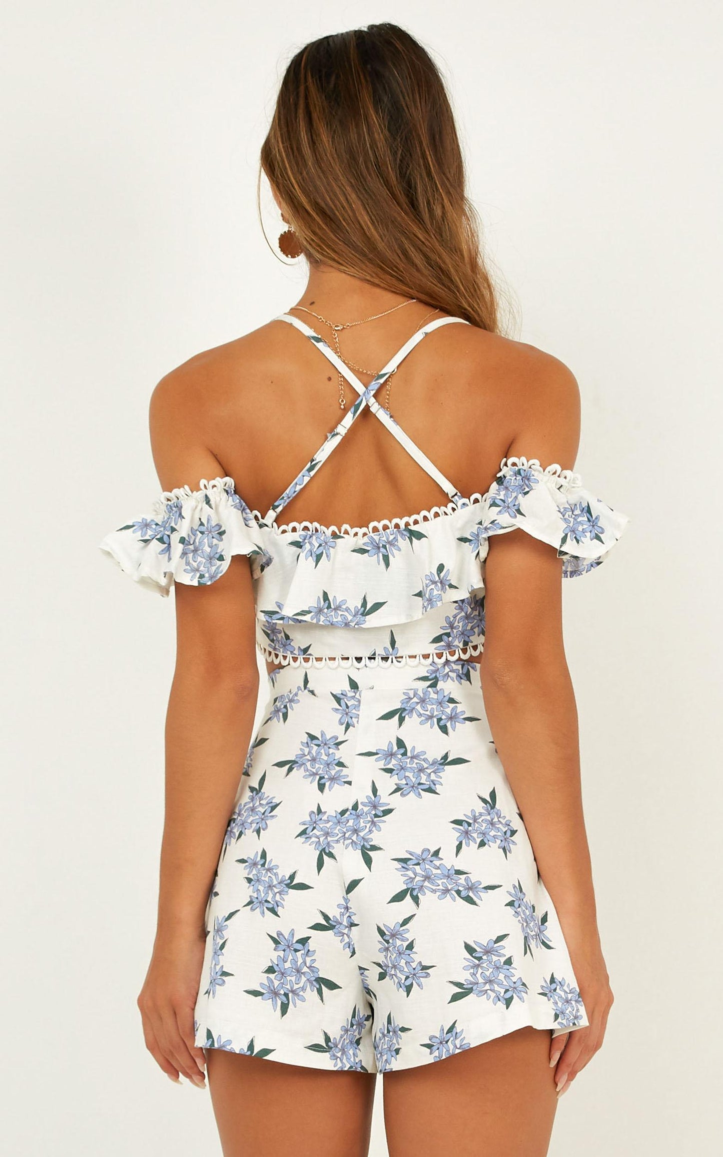 Hitting Stones Two Piece Set In Blue Floral