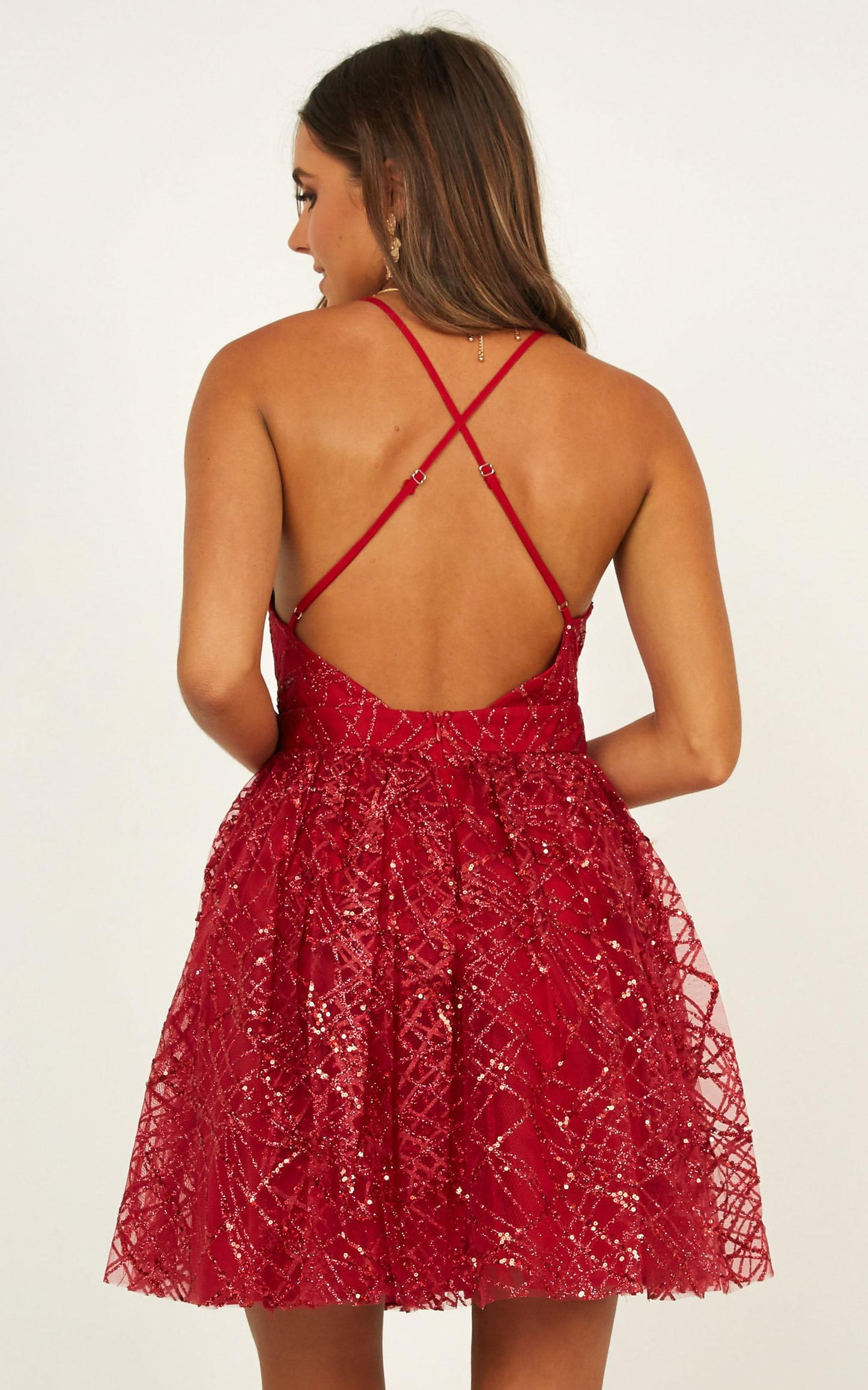 Spiritual Connection Dress In Red Sequin