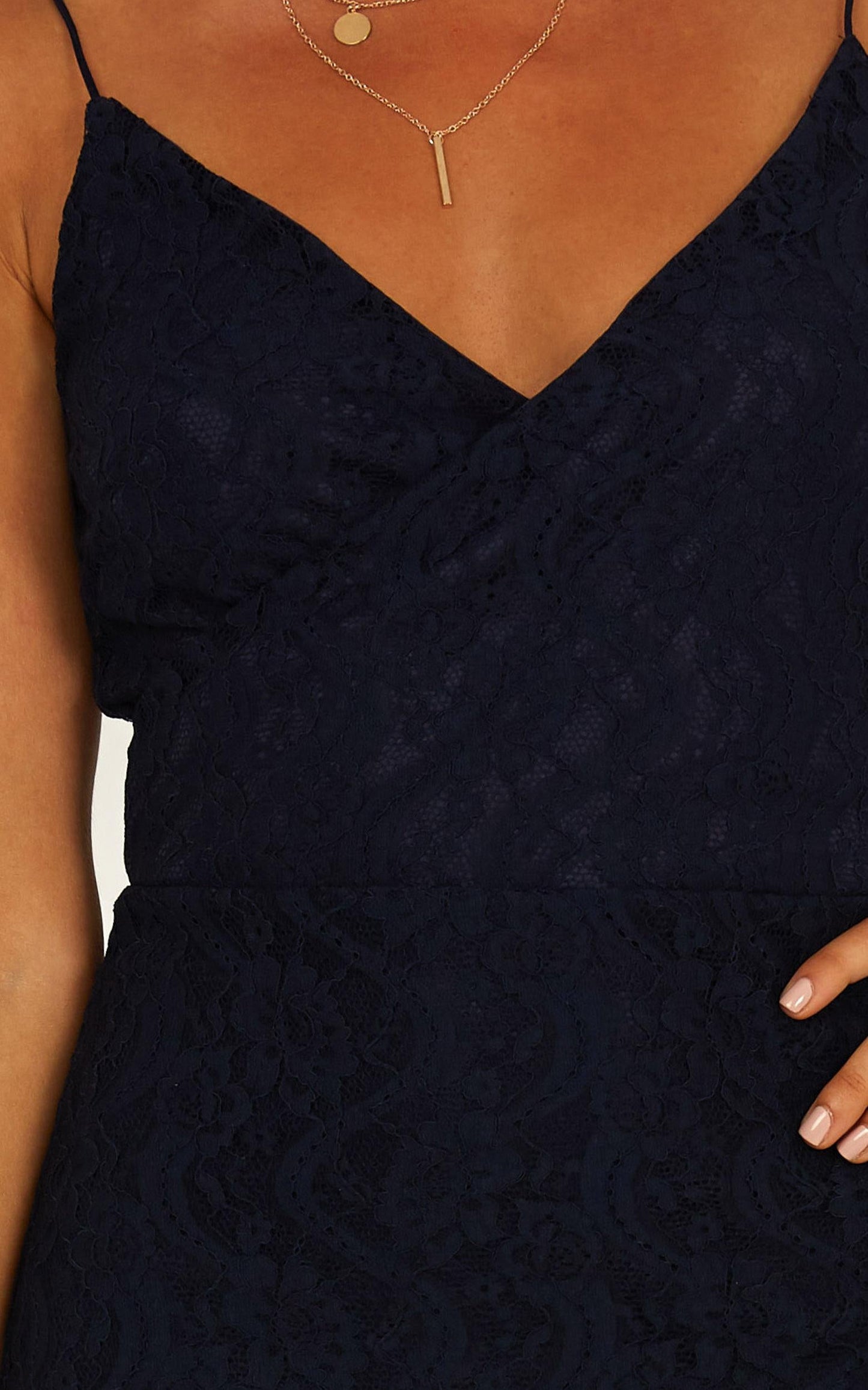 Passionate From Afar Dress In Navy Lace