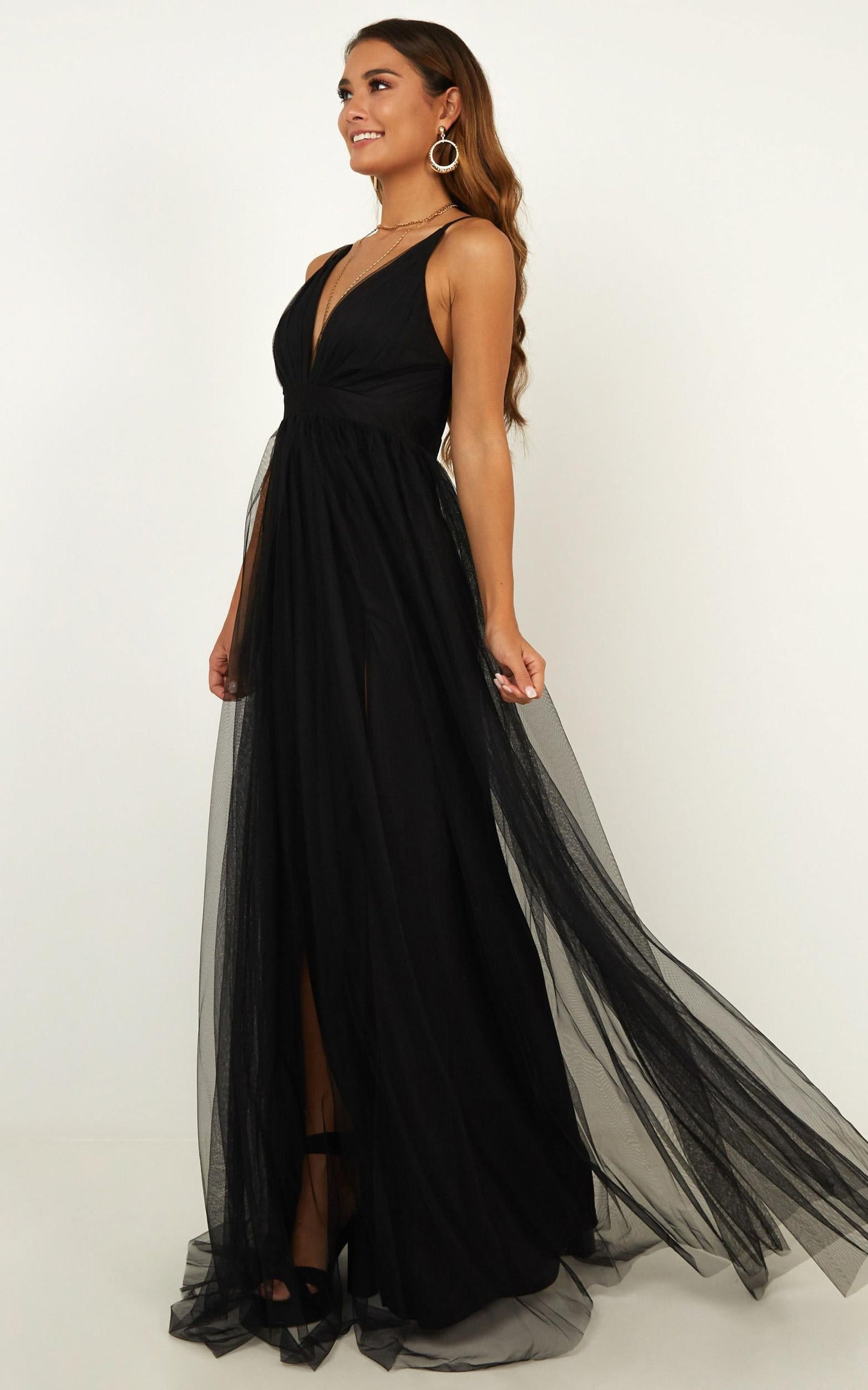 Celebrate Tonight Maxi Dress In Black