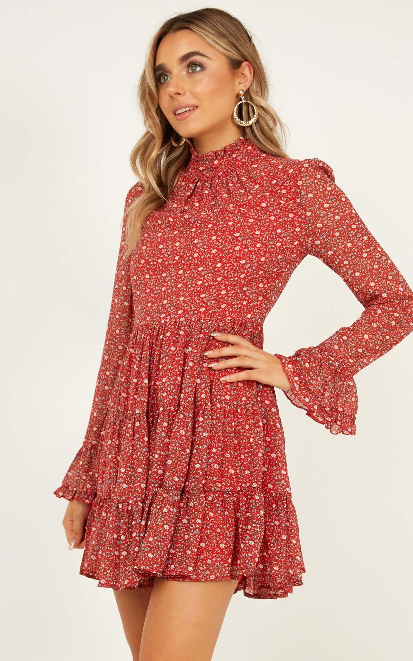 Final Call Dress In Red Print
