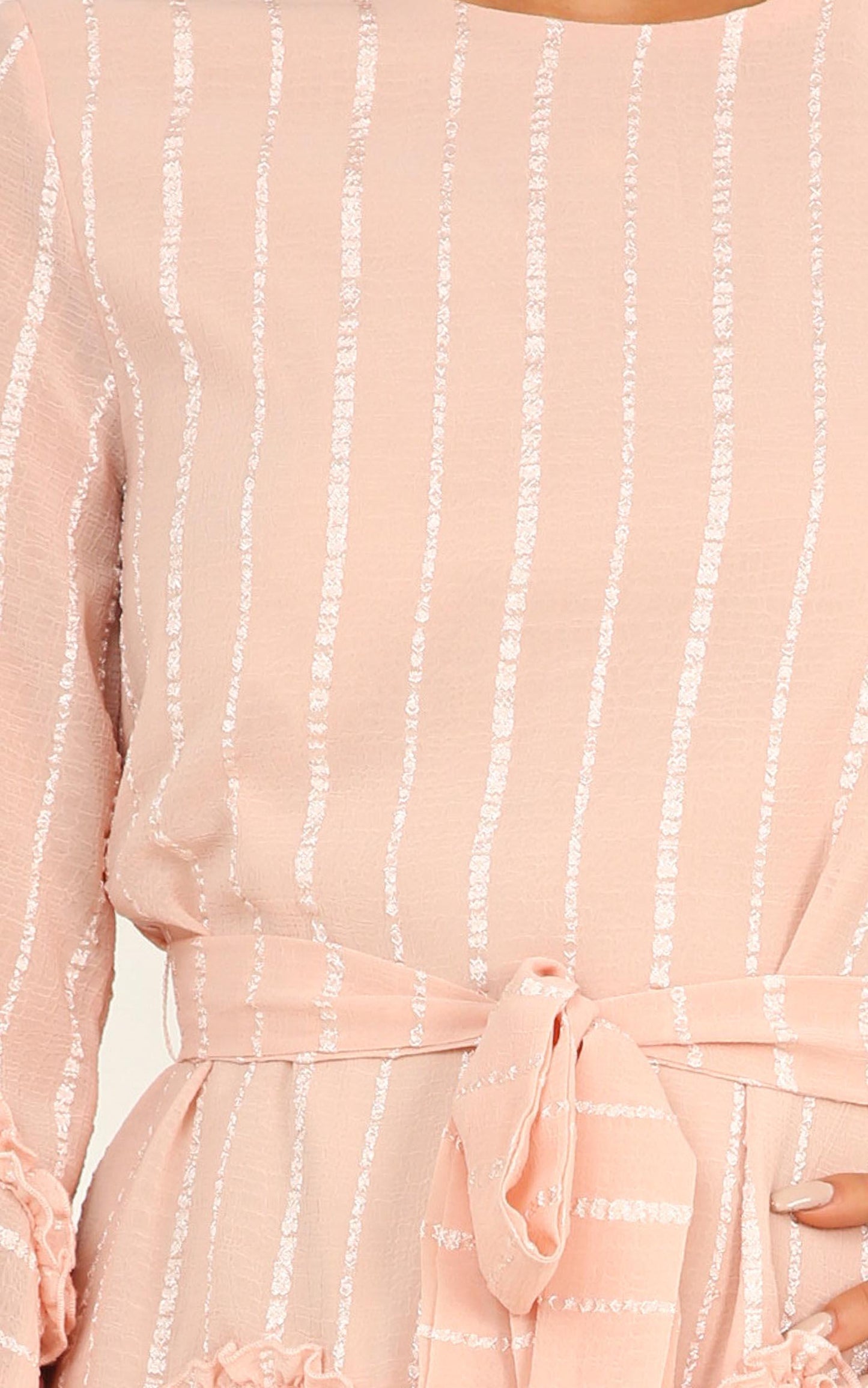 Slow Me Down Bell Sleeve Mini Dress in Blush
