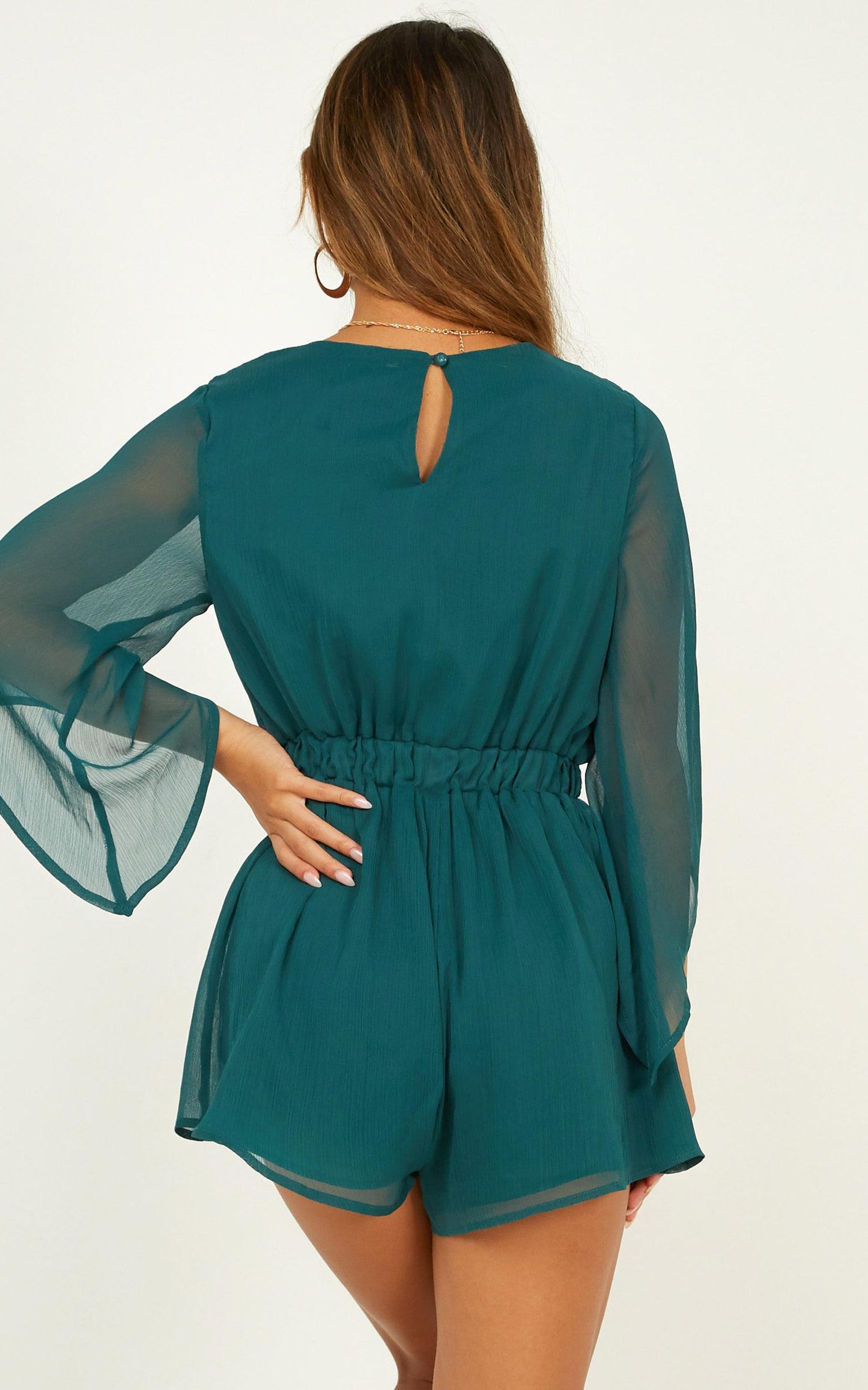 All Lit Up Playsuit In Emerald