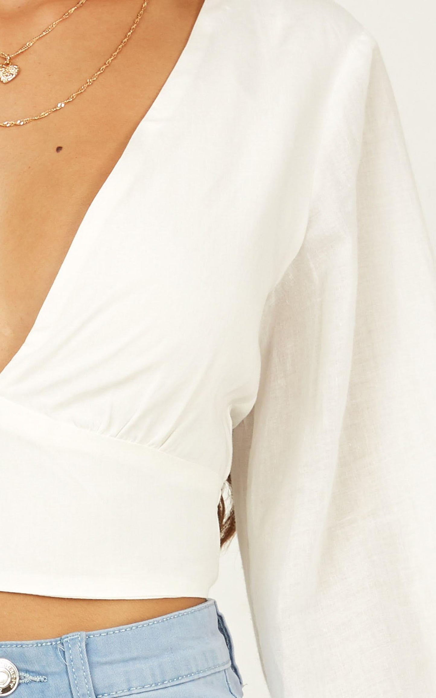 Billowed Up Top In White
