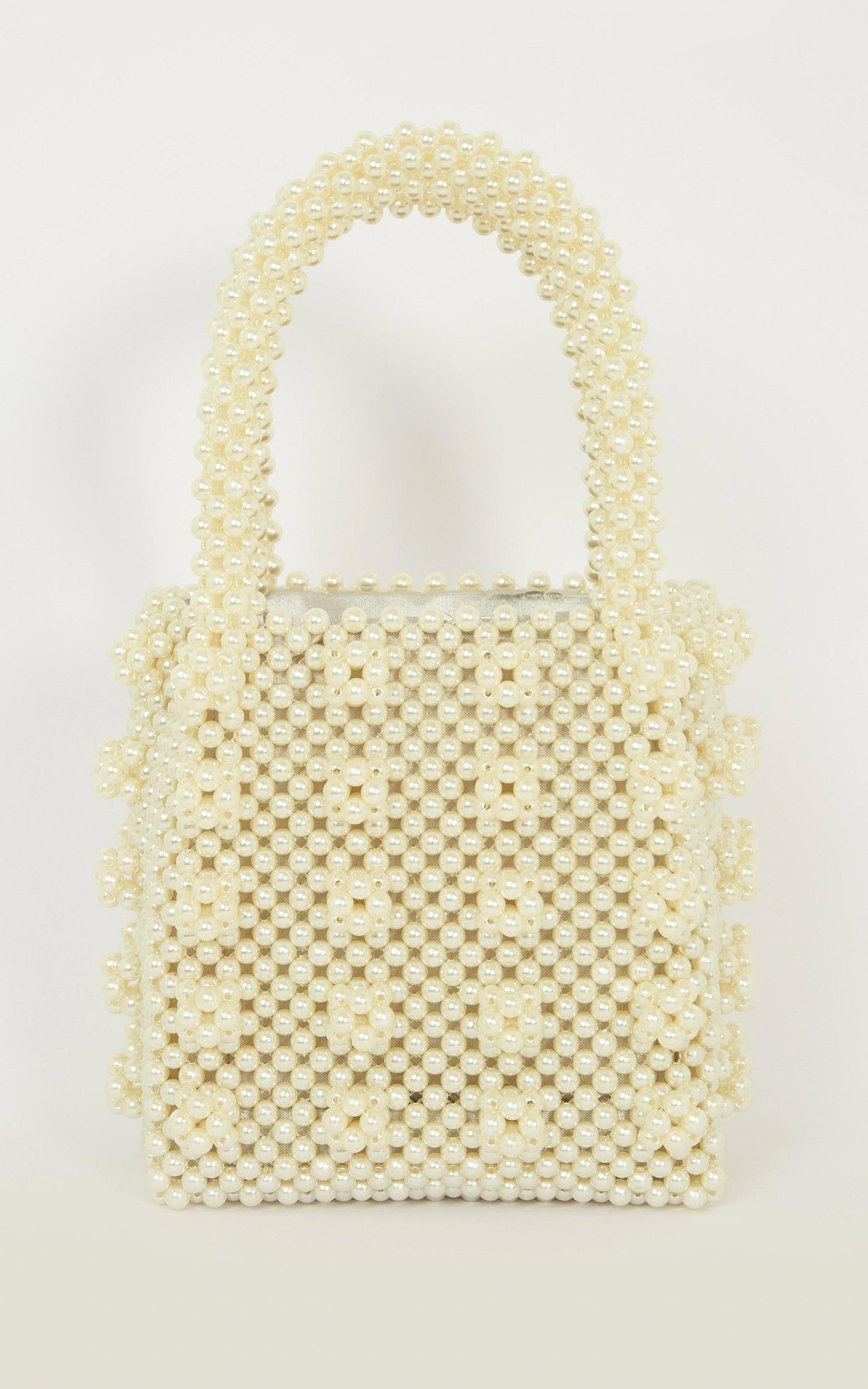 Shed Light Beaded Bag In Pearl